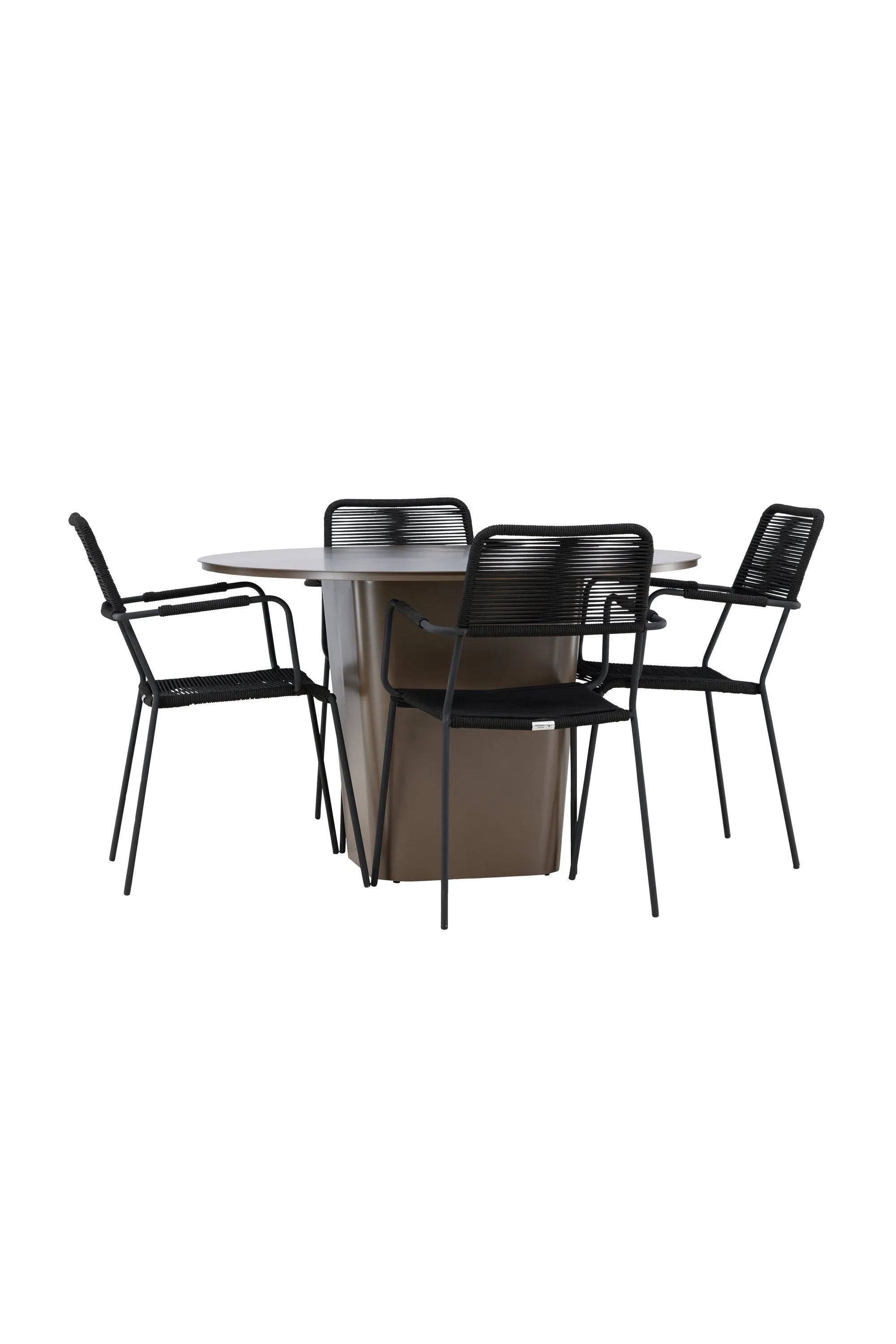 Santa Fe Esszimmer Set rund in Braun schwarz präsentiert im Onlineshop von KAQTU Design AG. Esszimmerset ist von Venture Home