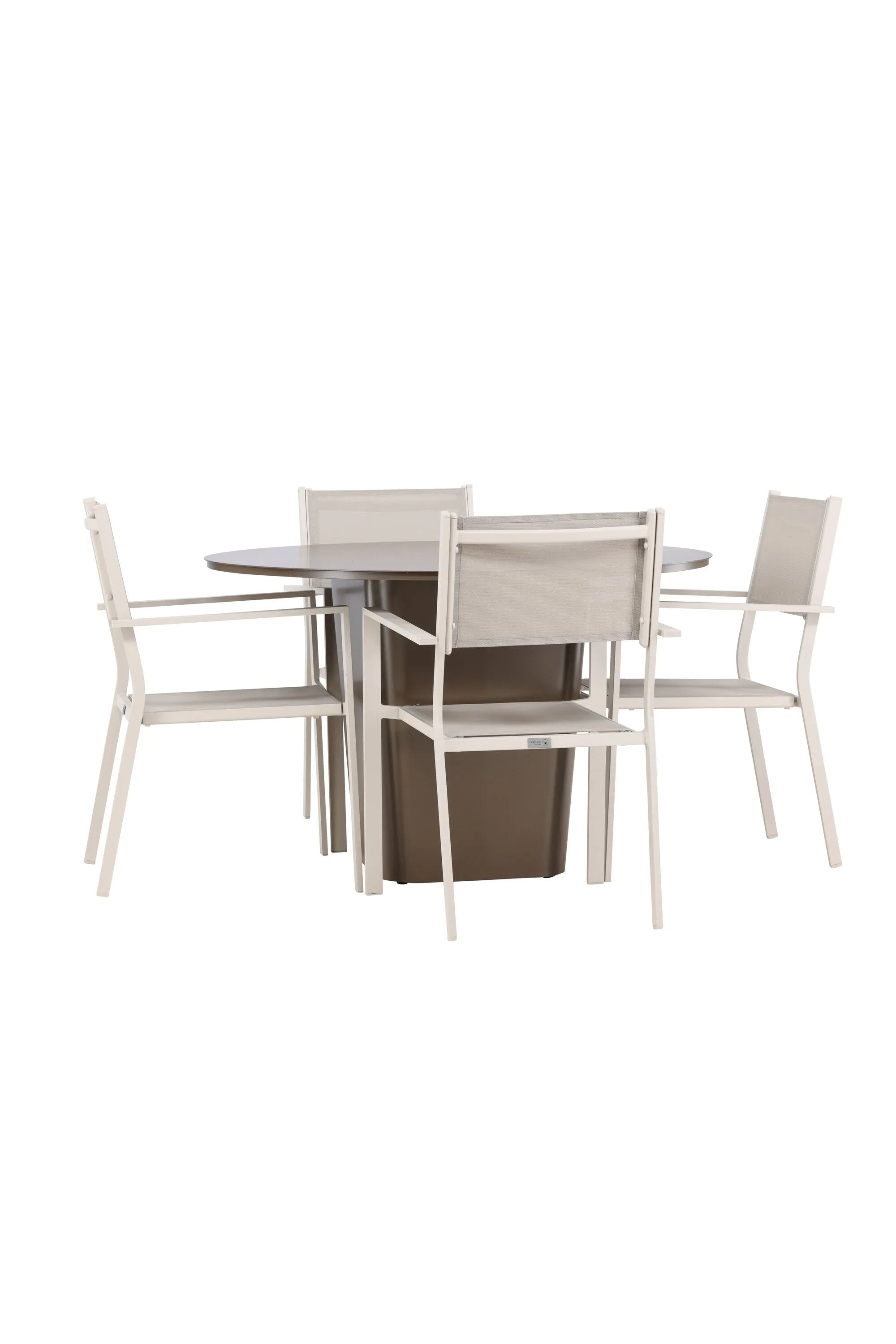 Santa Fe Esszimmer Set rund in Braun/Beige präsentiert im Onlineshop von KAQTU Design AG. Esszimmerset ist von Venture Home