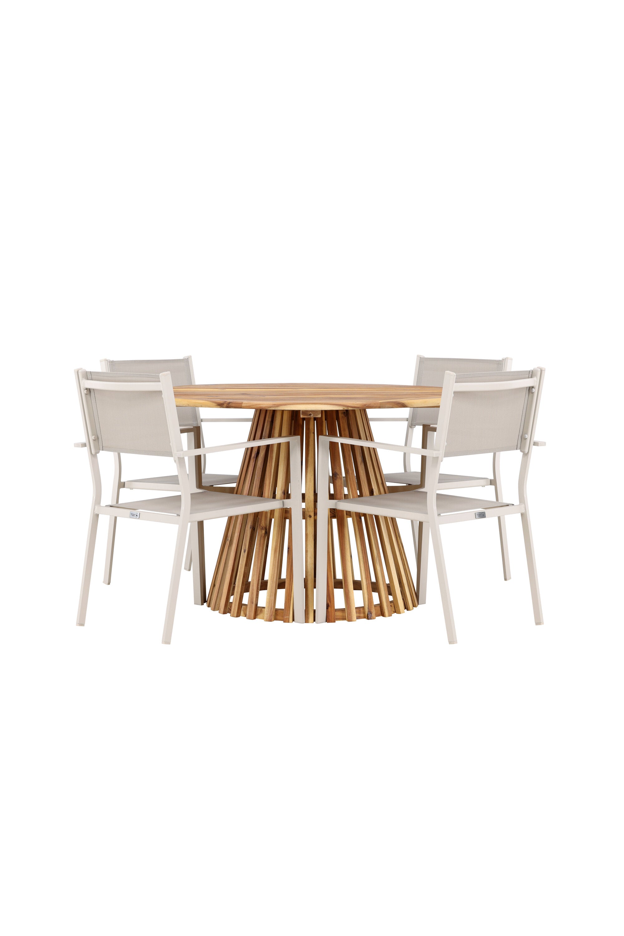 Lumpur Gartentisch Set rund + Copacabana in Natur/Beige präsentiert im Onlineshop von KAQTU Design AG. Gartentischset ist von Venture Home