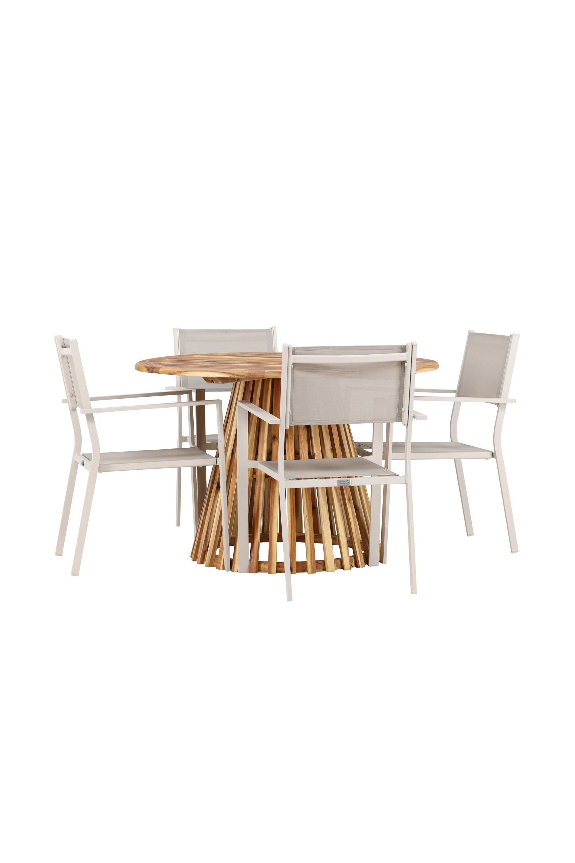 Lumpur Gartentisch Set rund + Copacabana in Natur/Beige präsentiert im Onlineshop von KAQTU Design AG. Gartentischset ist von Venture Home