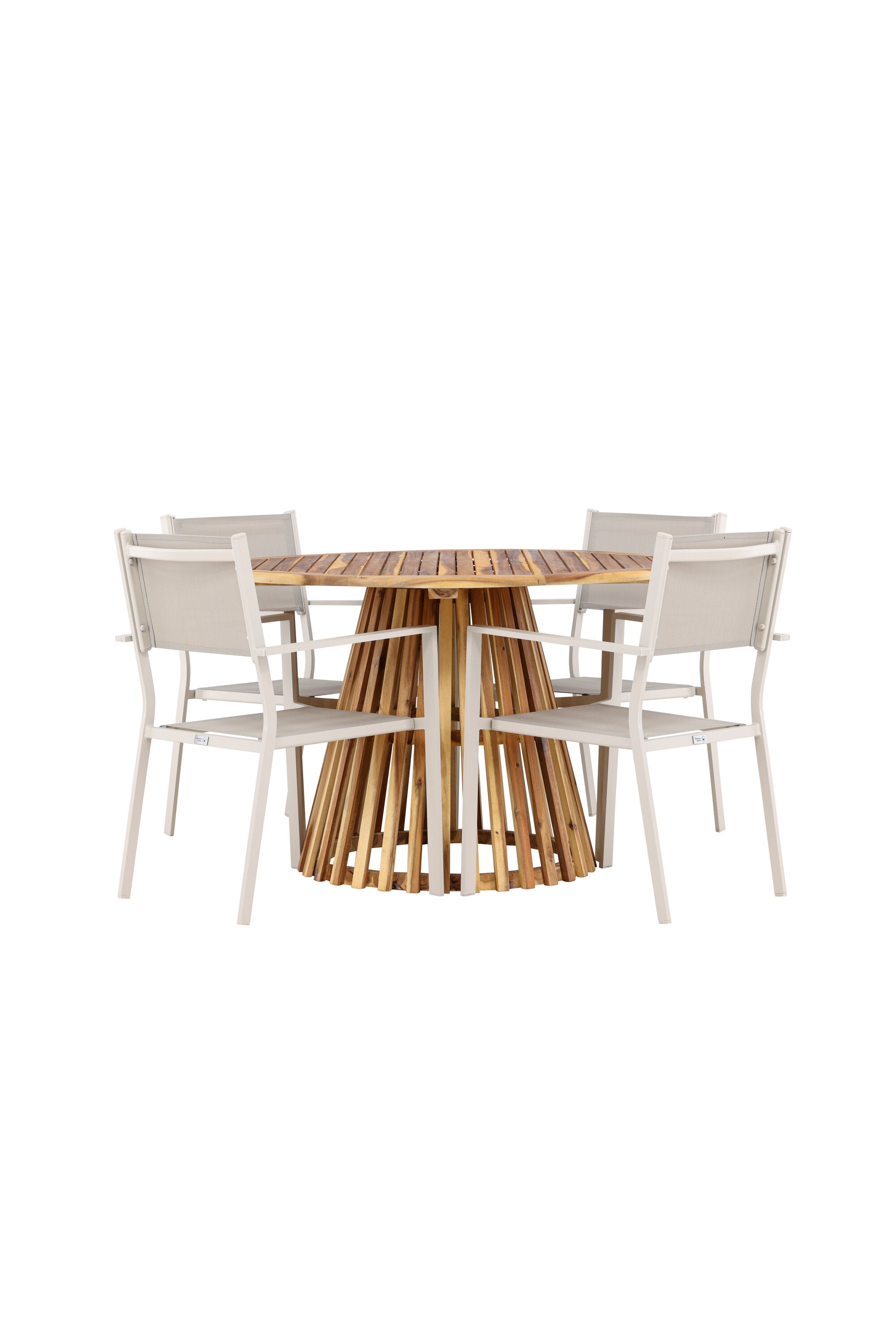 Lumpur Gartentisch Set rund + Copacabana in Natur/Beige präsentiert im Onlineshop von KAQTU Design AG. Gartentischset ist von Venture Home