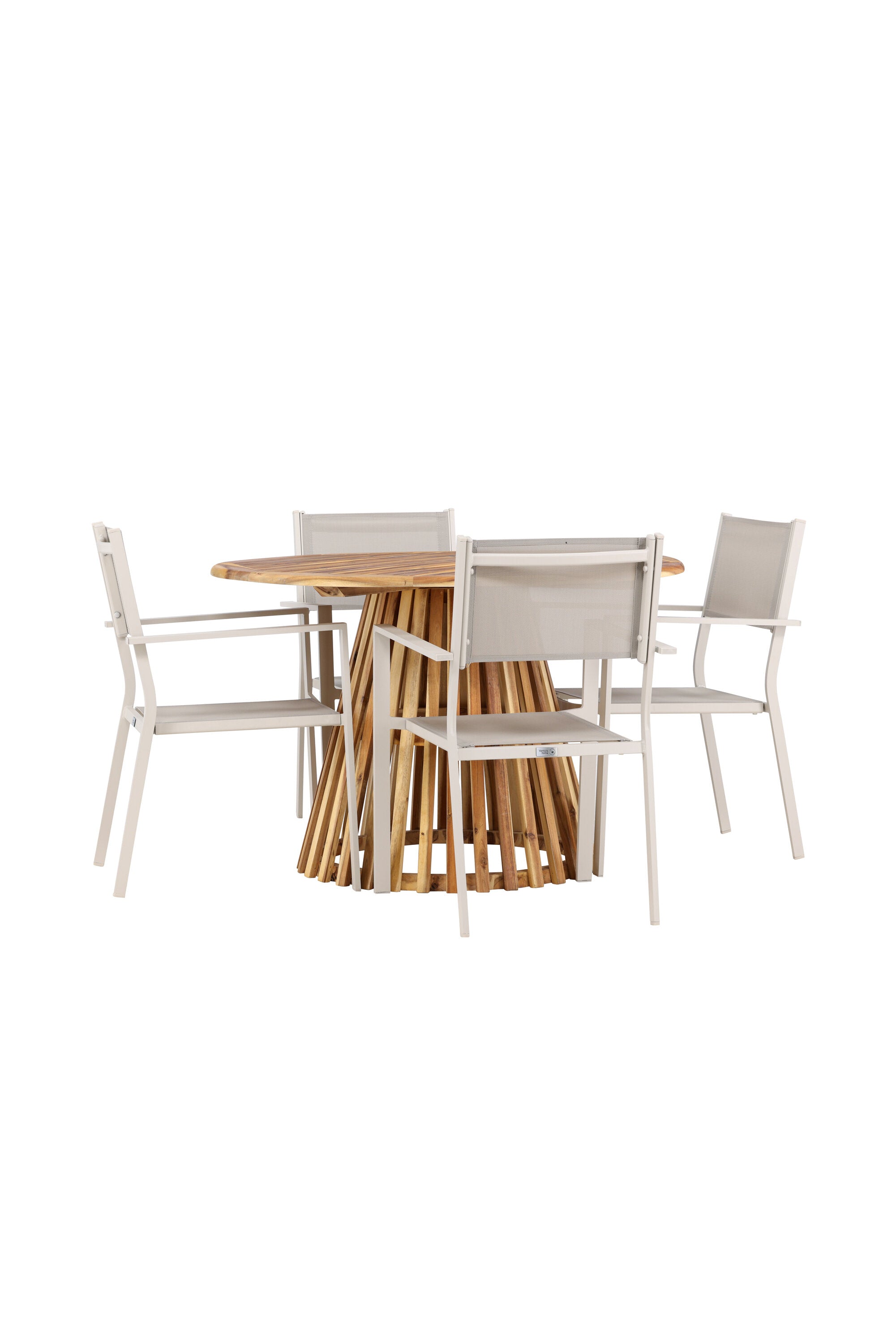 Lumpur Gartentisch Set rund + Copacabana in Natur/Beige präsentiert im Onlineshop von KAQTU Design AG. Gartentischset ist von Venture Home