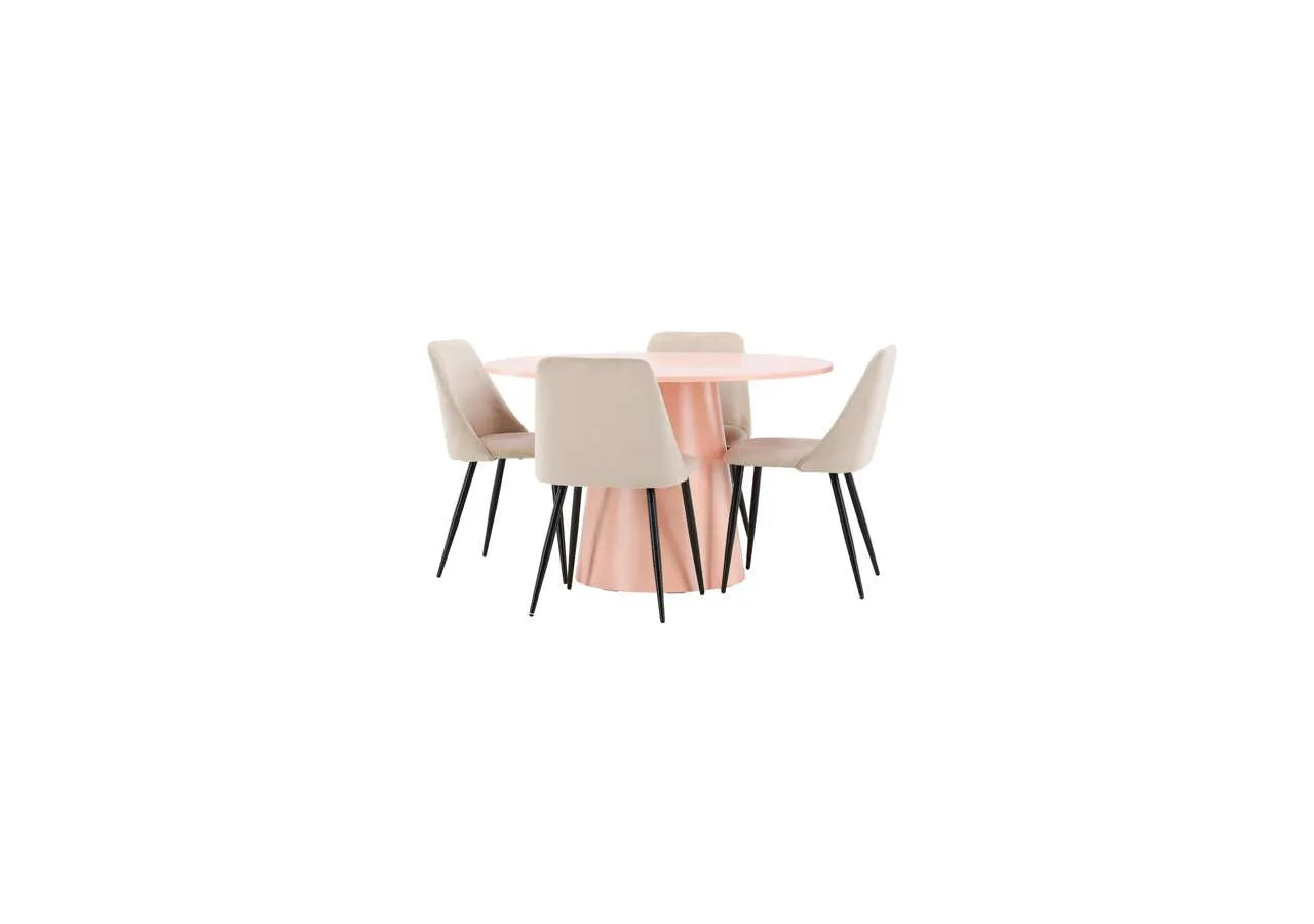 Esstisch Lanzo mit Nachtstuhl in Pink präsentiert im Onlineshop von KAQTU Design AG. Esszimmerset ist von Venture Home