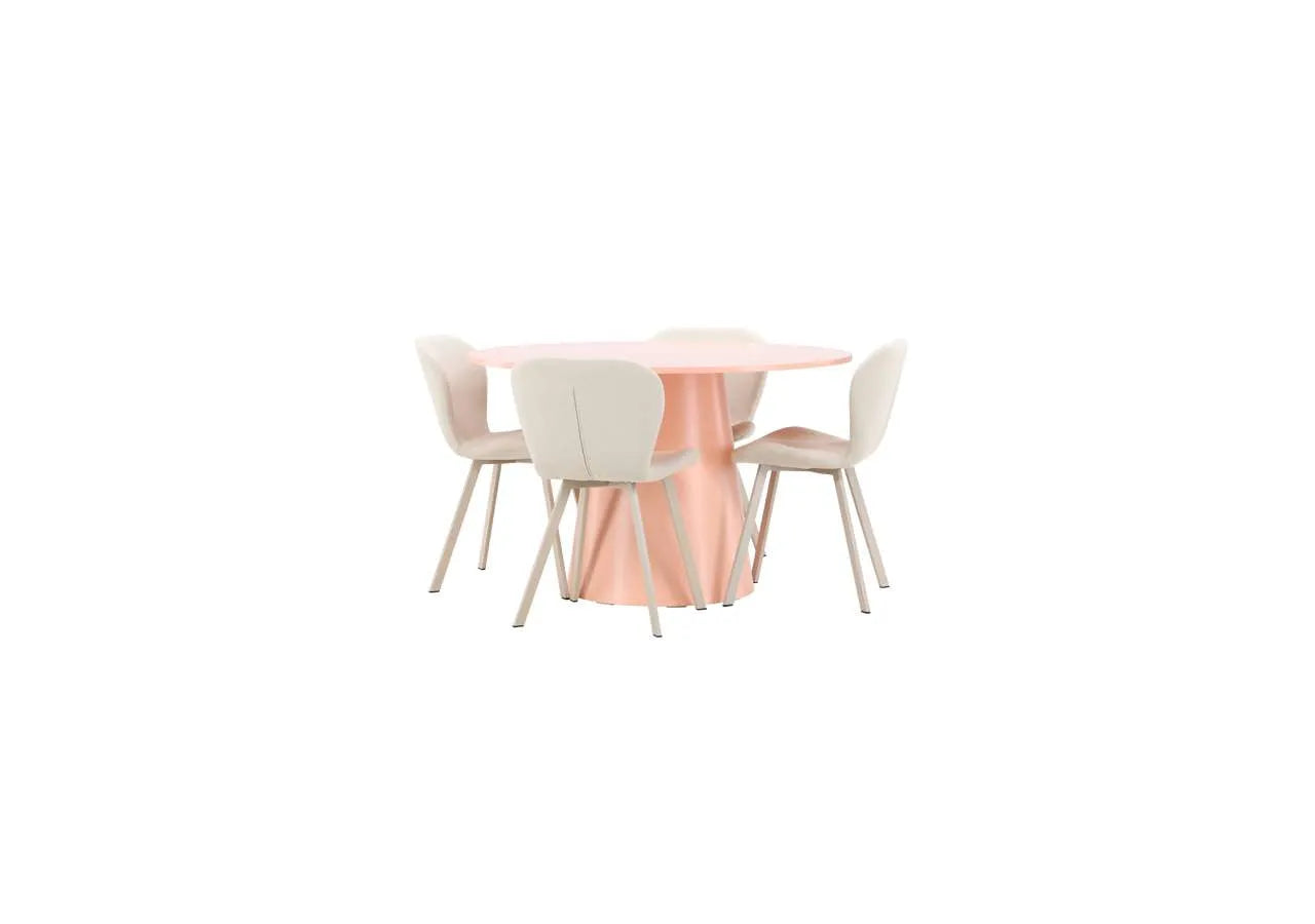 Esstisch Lanzo mit Lilja Stuhl in Pink präsentiert im Onlineshop von KAQTU Design AG. Esszimmerset ist von Venture Home