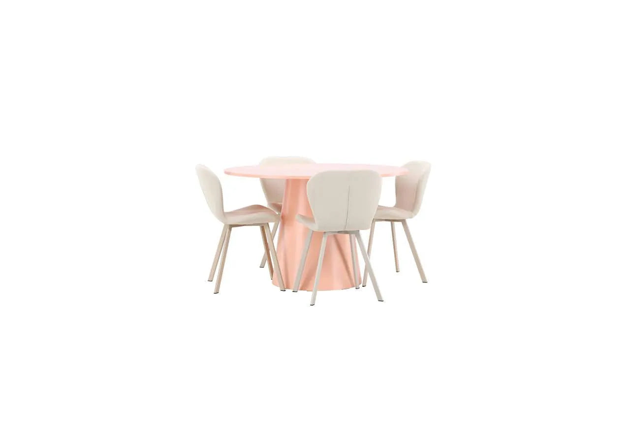 Esstisch Lanzo mit Lilja Stuhl in Pink präsentiert im Onlineshop von KAQTU Design AG. Esszimmerset ist von Venture Home