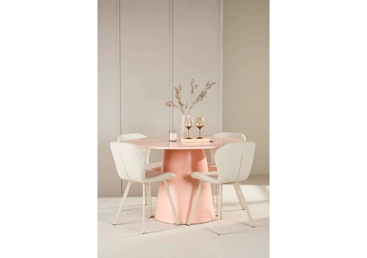 Esstisch Lanzo mit Lilja Stuhl in Pink präsentiert im Onlineshop von KAQTU Design AG. Esszimmerset ist von Venture Home