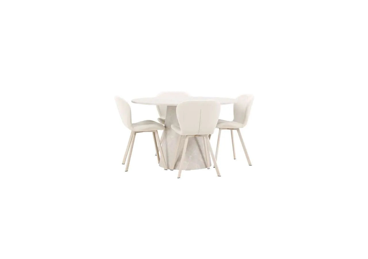 Esstisch Lanzo mit Lilja Stuhl in Beige präsentiert im Onlineshop von KAQTU Design AG. Esszimmerset ist von Venture Home