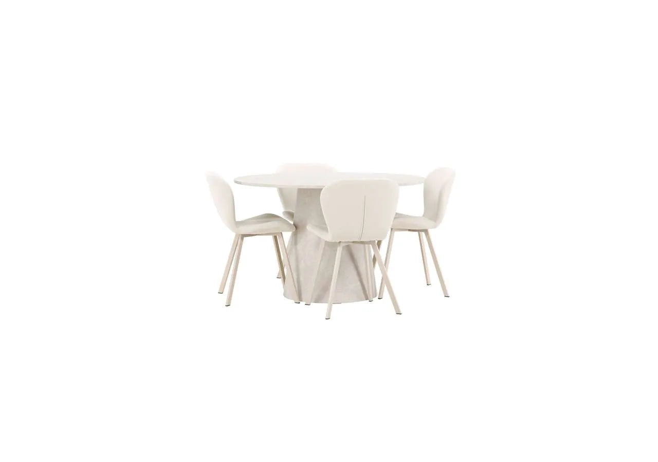 Esstisch Lanzo mit Lilja Stuhl in Beige präsentiert im Onlineshop von KAQTU Design AG. Esszimmerset ist von Venture Home