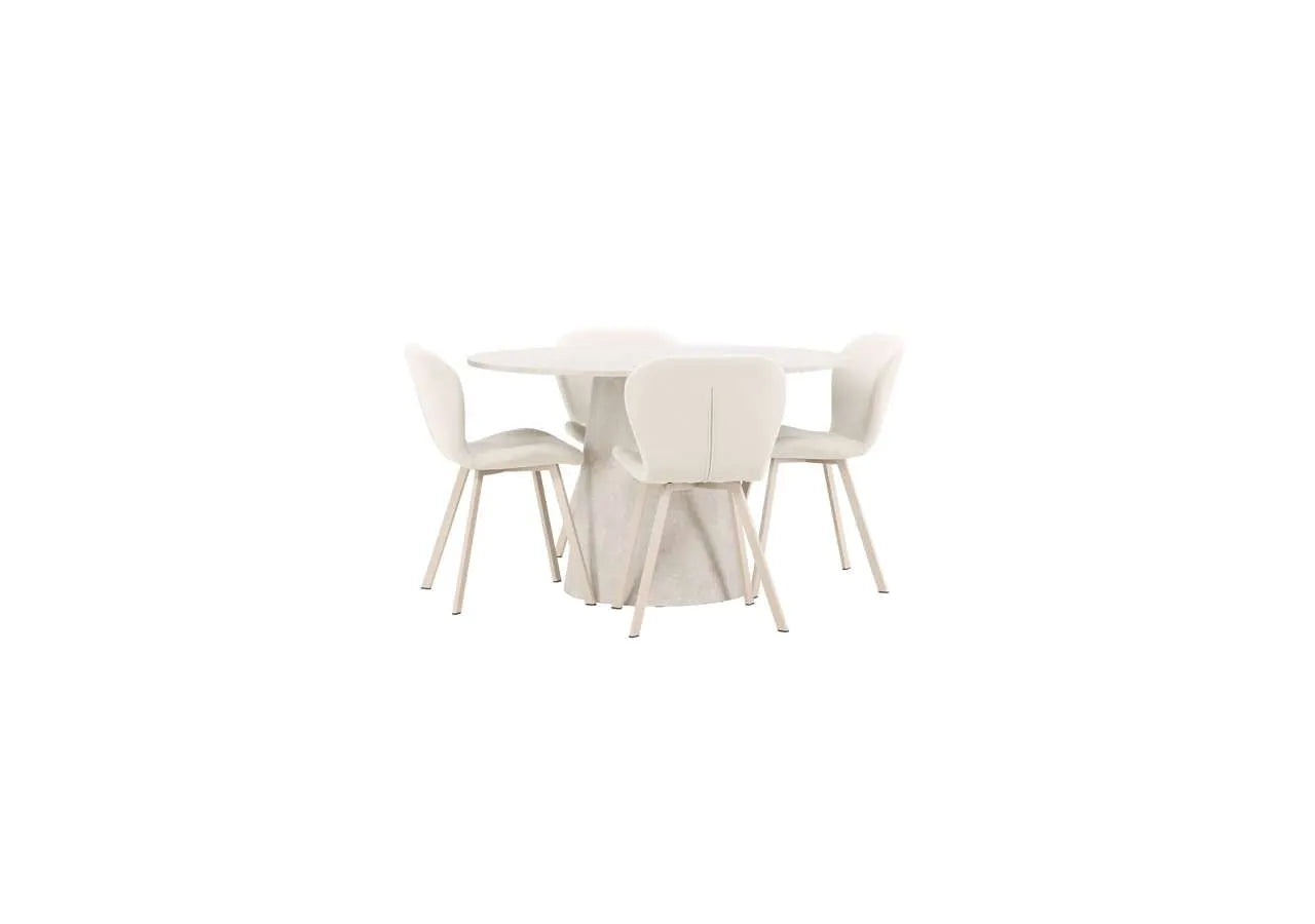 Esstisch Lanzo mit Lilja Stuhl in Beige präsentiert im Onlineshop von KAQTU Design AG. Esszimmerset ist von Venture Home