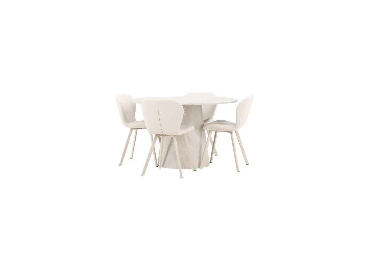 Esstisch Lanzo mit Lilja Stuhl in Beige präsentiert im Onlineshop von KAQTU Design AG. Esszimmerset ist von Venture Home