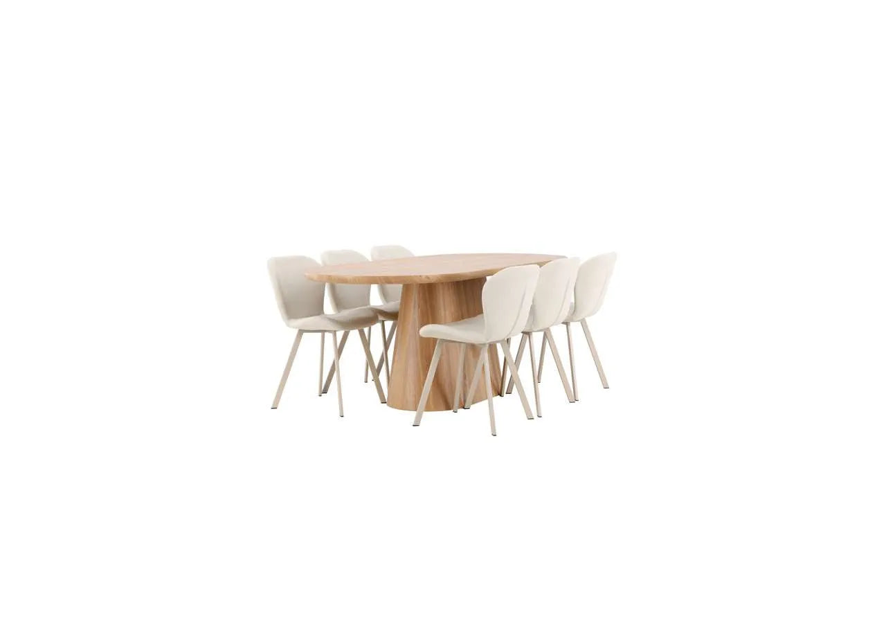 Esstisch Stjärnö mit Lilja Stuhl in Nature präsentiert im Onlineshop von KAQTU Design AG. Esszimmerset ist von Venture Home