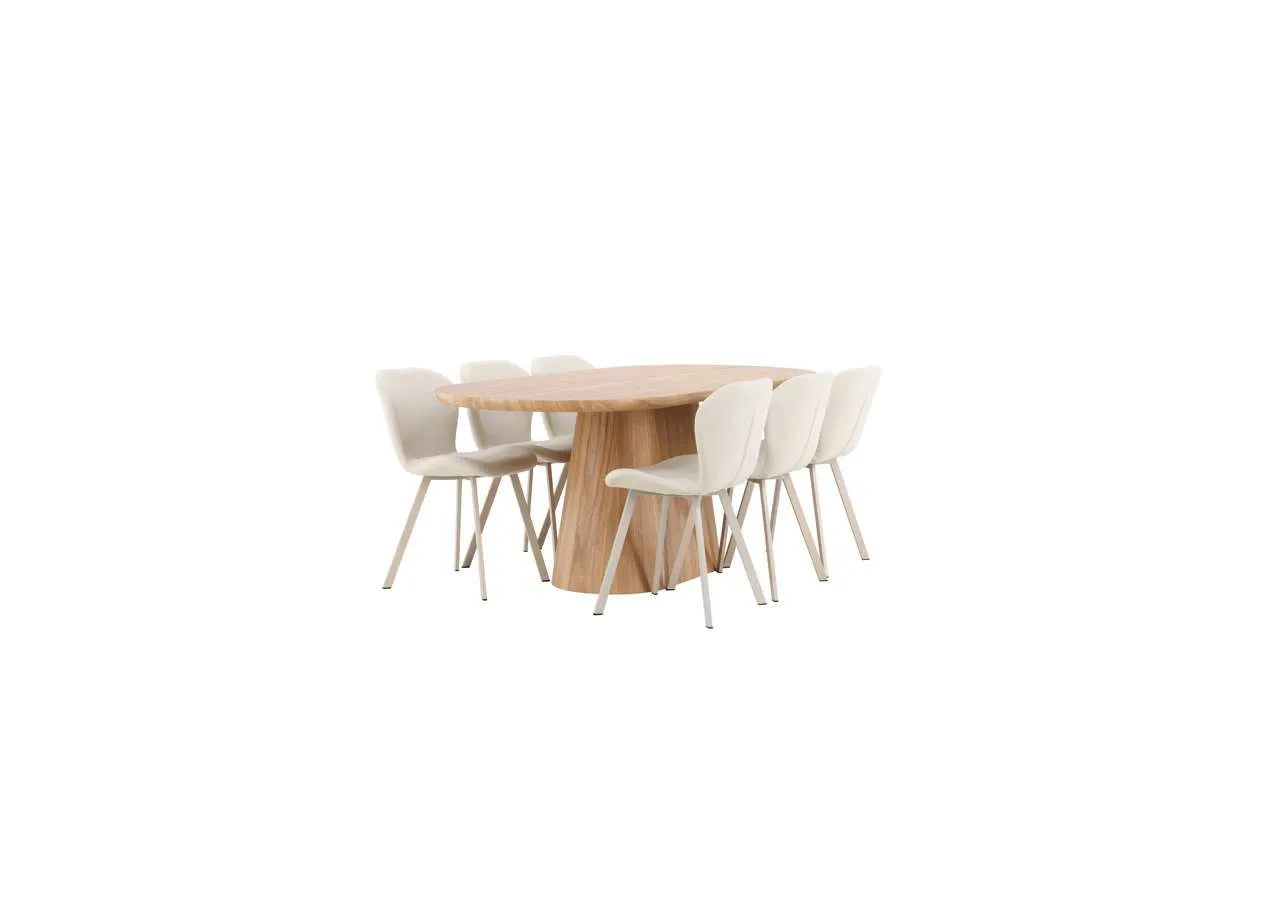 Esstisch Stjärnö mit Lilja Stuhl in Nature präsentiert im Onlineshop von KAQTU Design AG. Esszimmerset ist von Venture Home