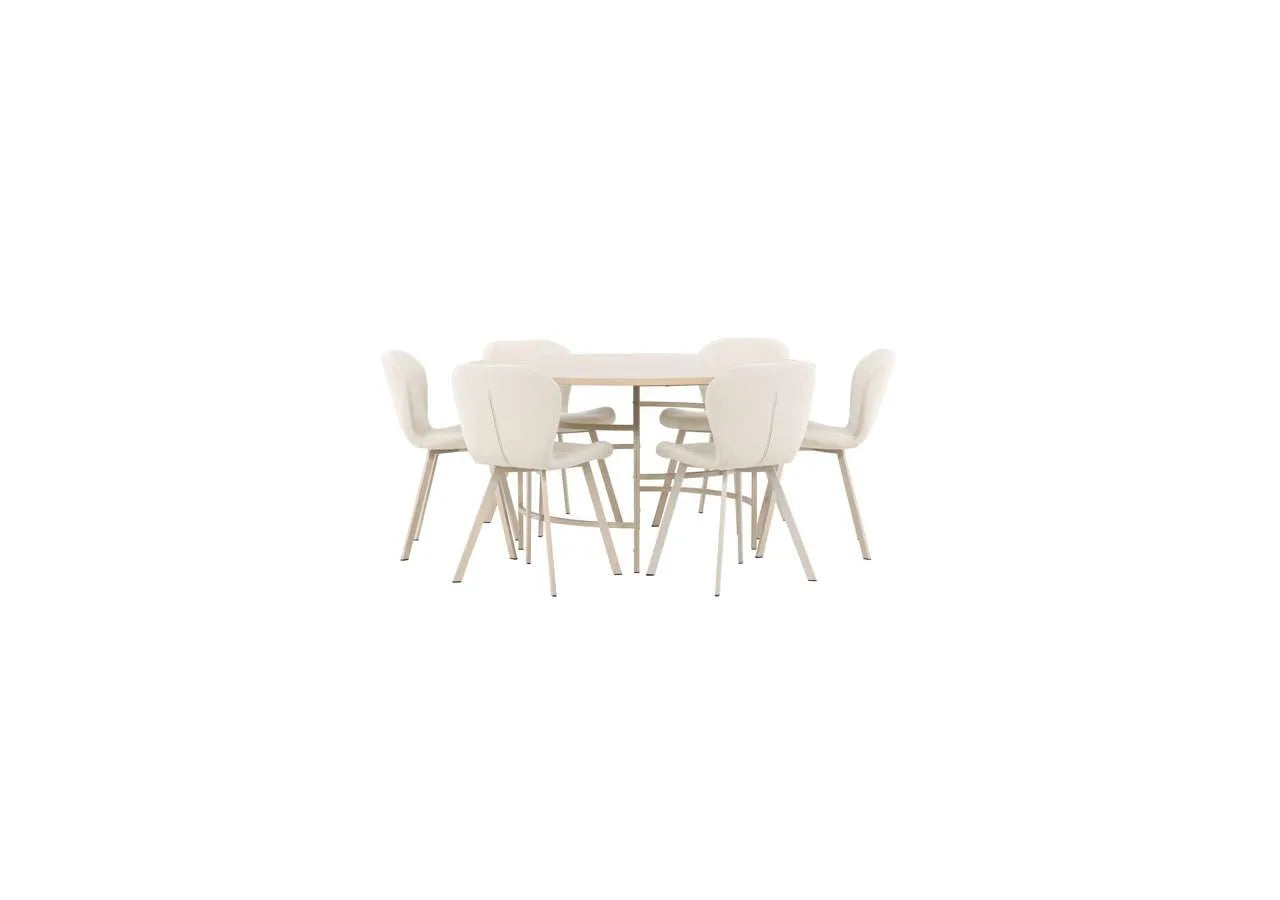 Esstisch Copenhagen mit Lilja Stuhl in White Wash präsentiert im Onlineshop von KAQTU Design AG. Esszimmerset ist von Venture Home