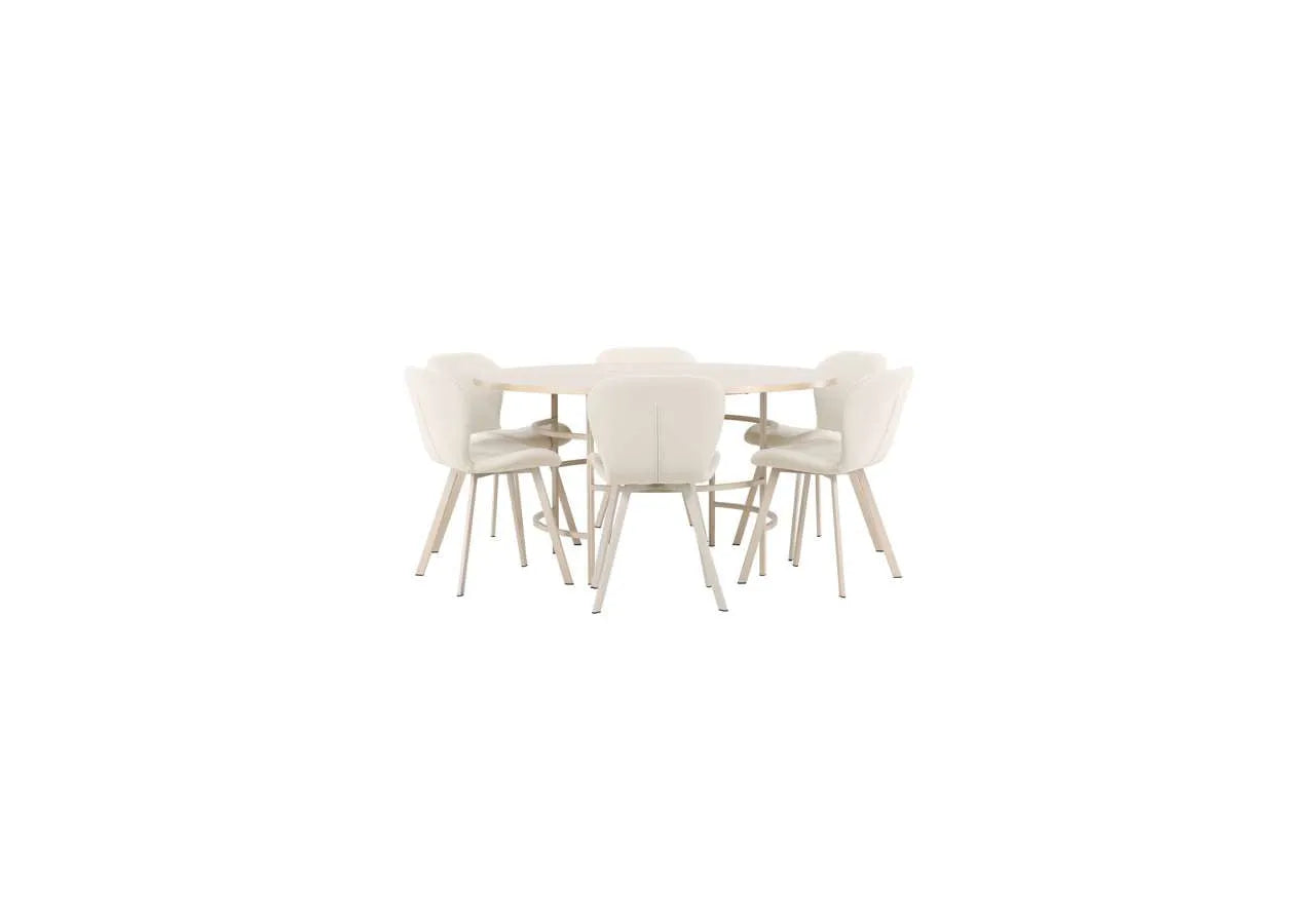 Esstisch Copenhagen mit Lilja Stuhl in White Wash präsentiert im Onlineshop von KAQTU Design AG. Esszimmerset ist von Venture Home