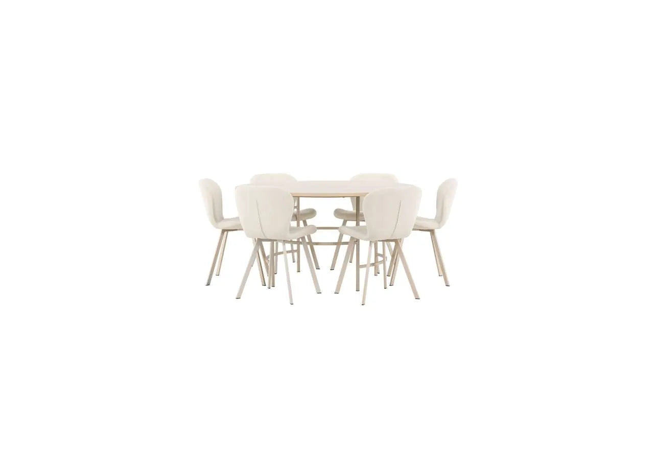 Esstisch Copenhagen mit Lilja Stuhl in White Wash präsentiert im Onlineshop von KAQTU Design AG. Esszimmerset ist von Venture Home