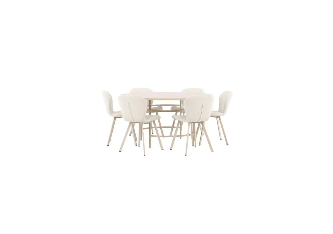 Esstisch Copenhagen mit Lilja Stuhl in White Wash präsentiert im Onlineshop von KAQTU Design AG. Esszimmerset ist von Venture Home