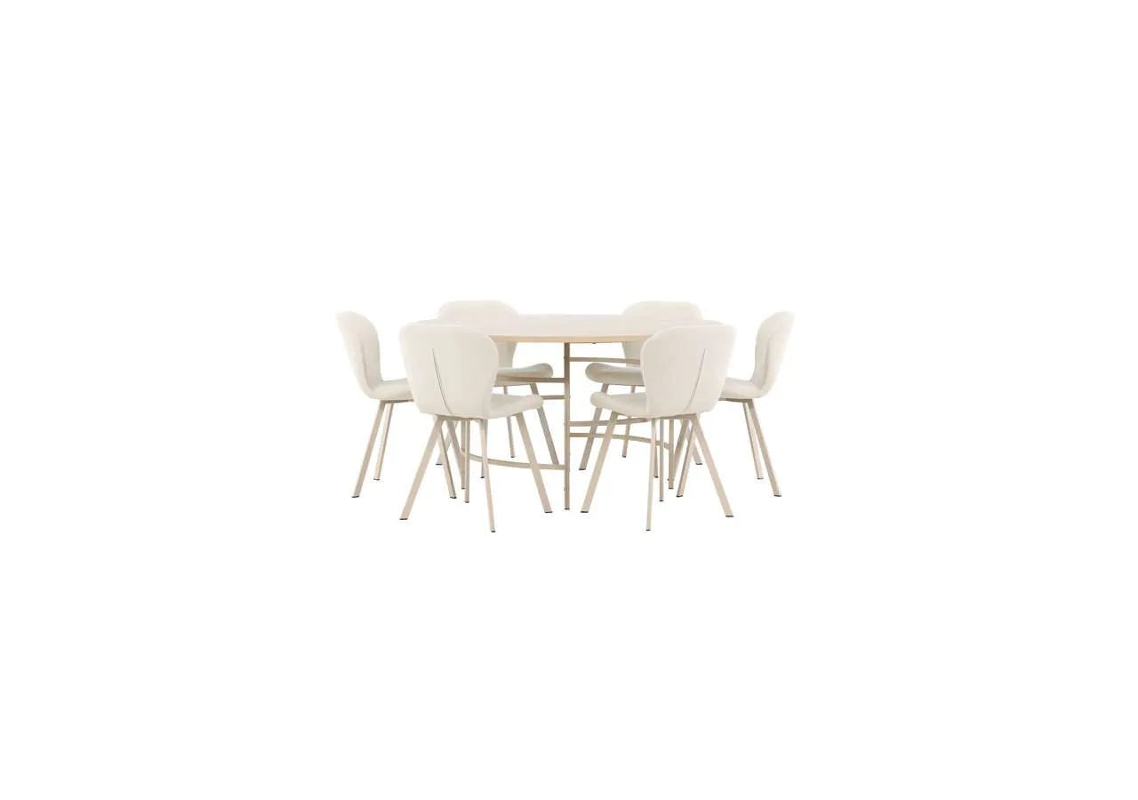 Esstisch Copenhagen mit Lilja Stuhl in White Wash präsentiert im Onlineshop von KAQTU Design AG. Esszimmerset ist von Venture Home