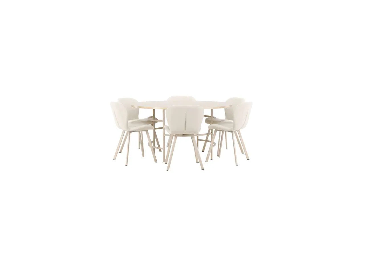 Esstisch Copenhagen mit Lilja Stuhl in White Wash präsentiert im Onlineshop von KAQTU Design AG. Esszimmerset ist von Venture Home