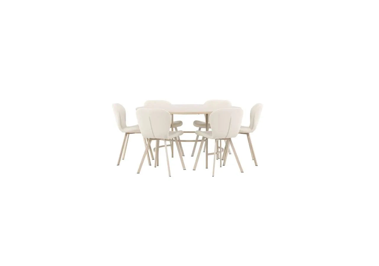 Esstisch Copenhagen mit Lilja Stuhl in White Wash präsentiert im Onlineshop von KAQTU Design AG. Esszimmerset ist von Venture Home