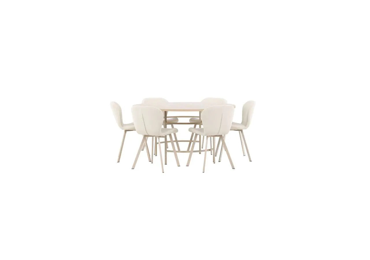 Esstisch Copenhagen mit Lilja Stuhl in White Wash präsentiert im Onlineshop von KAQTU Design AG. Esszimmerset ist von Venture Home