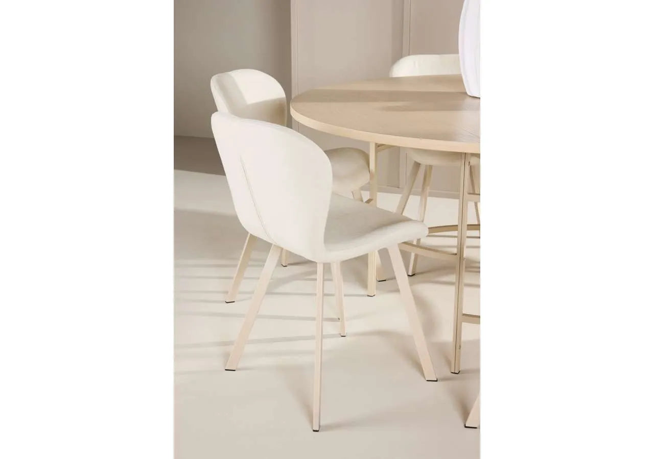 Esstisch Copenhagen mit Lilja Stuhl in White Wash präsentiert im Onlineshop von KAQTU Design AG. Esszimmerset ist von Venture Home