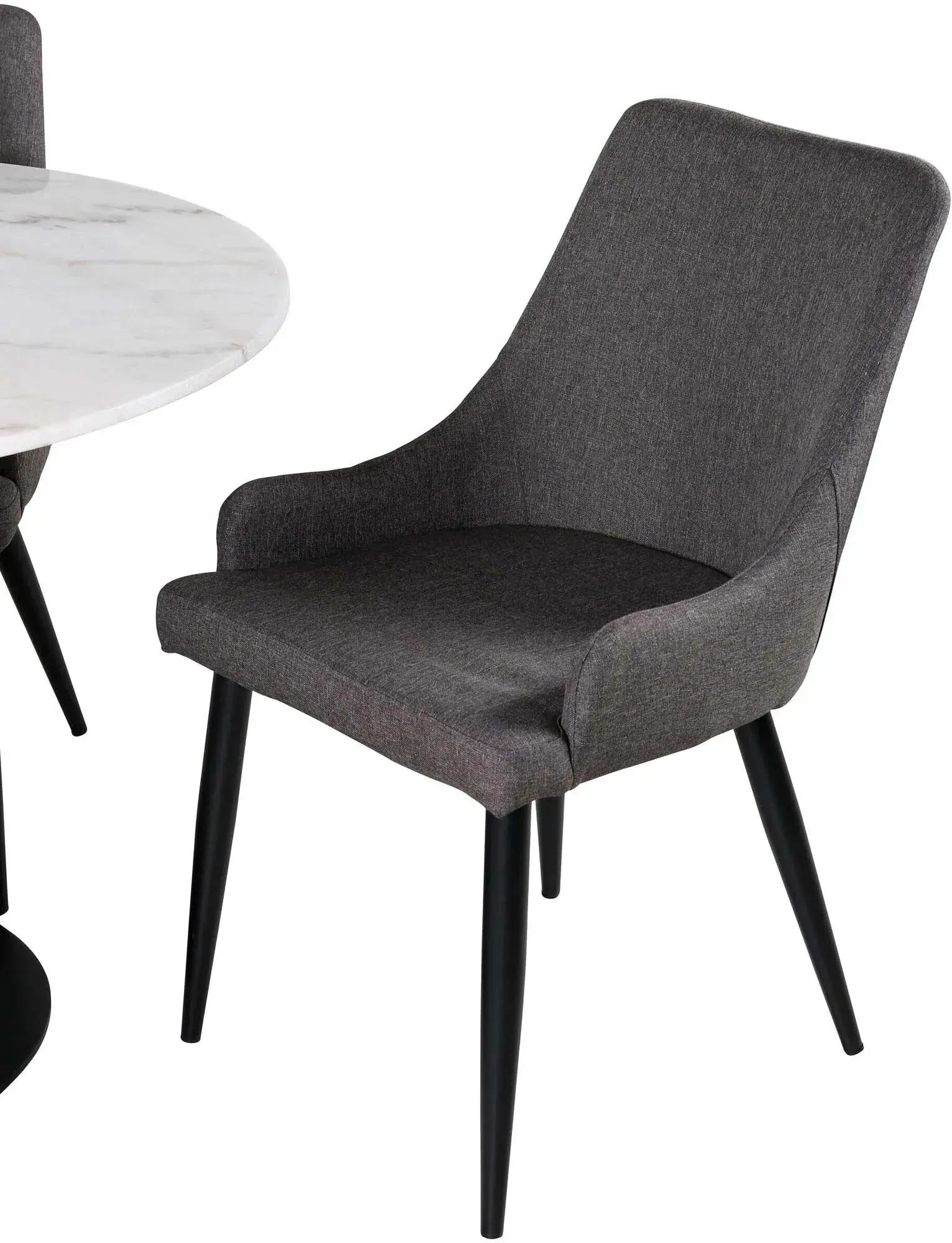 Estelle Esszimmerset + Plaza ⌀106cm/4St. in Schwarz / Grau präsentiert im Onlineshop von KAQTU Design AG. Esszimmerset ist von Venture Home