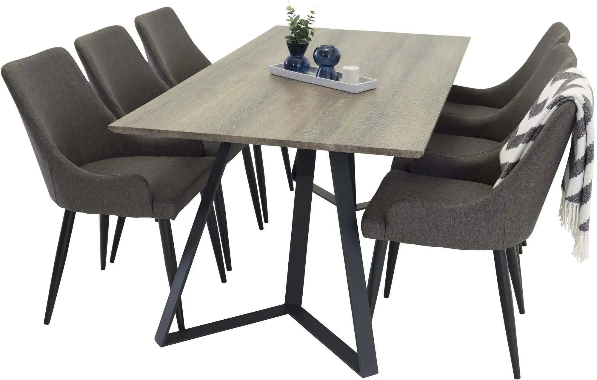 Elegantes Marina Esszimmerset Plaza: 180cm Tisch & 6 komfortable Stühle, stilvoll & funktional, ideal für gesellige Runden.