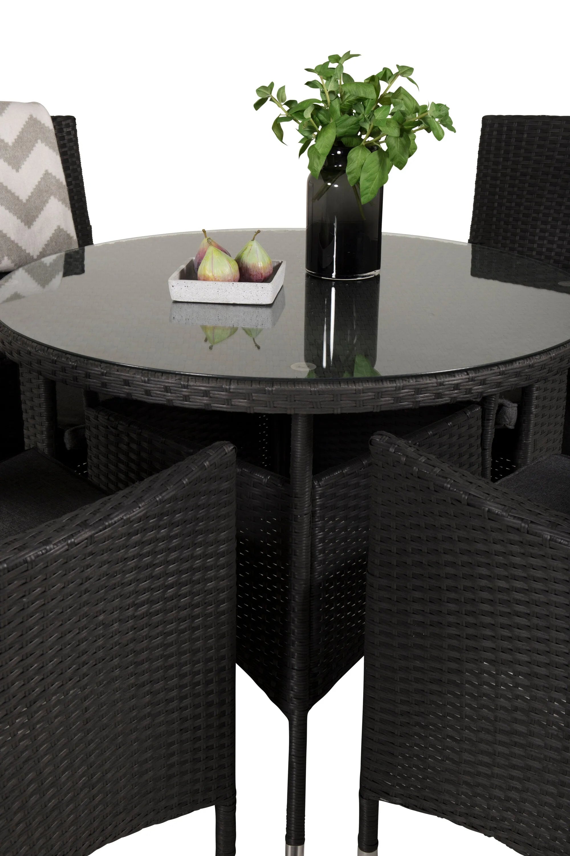 Volta Runder Esstisch-Set in Schwarz/Schwarz präsentiert im Onlineshop von KAQTU Design AG. Gartentischset ist von Venture Home