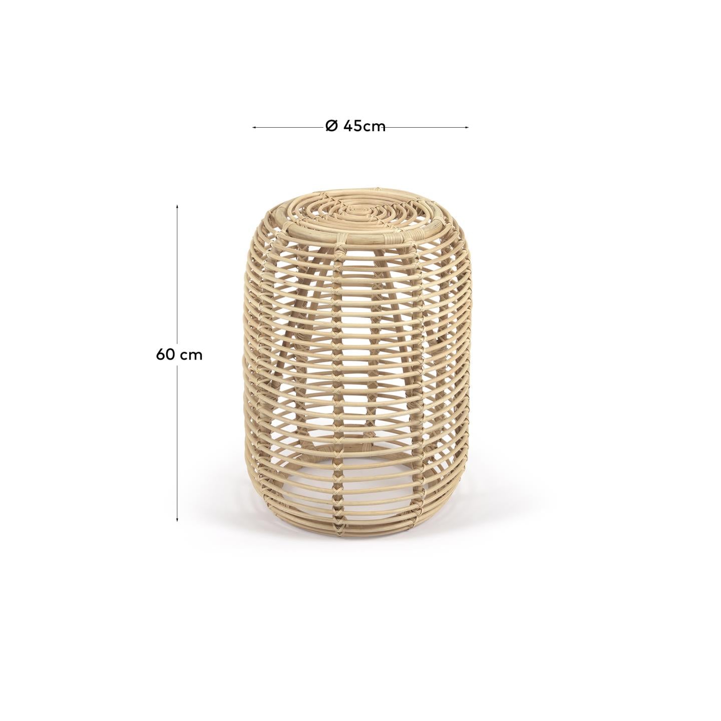 Kohana runder Beistelltisch aus Rattan mit natürlichem Finish Ø 45 cm in Braun präsentiert im Onlineshop von KAQTU Design AG. Beistelltisch ist von Kave Home