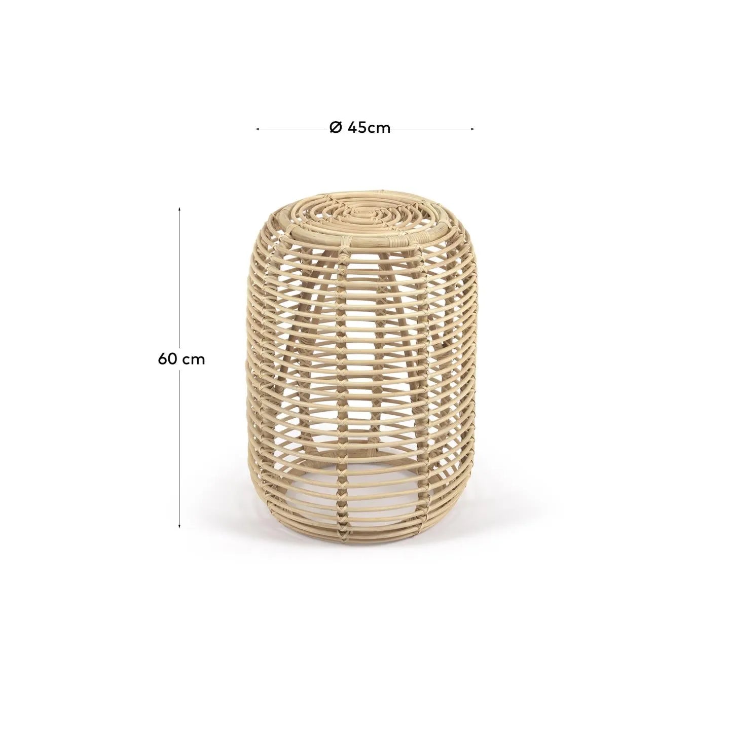 Eleganter Rattan-Beistelltisch Ø 45 cm, handgefertigt, mit natürlichem Finish – stilvoll und nachhaltig.