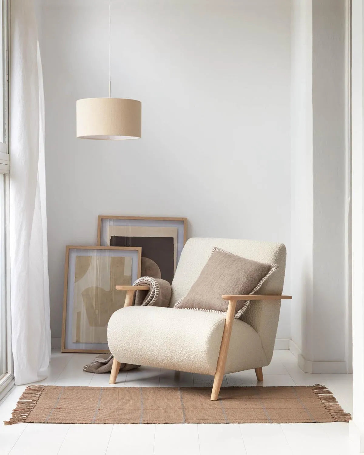 Nazli kleiner Lampenschirm aus Leinen mit beigem Finish Ø 40 cm in Beige präsentiert im Onlineshop von KAQTU Design AG. Lampenschirm ist von Kave Home