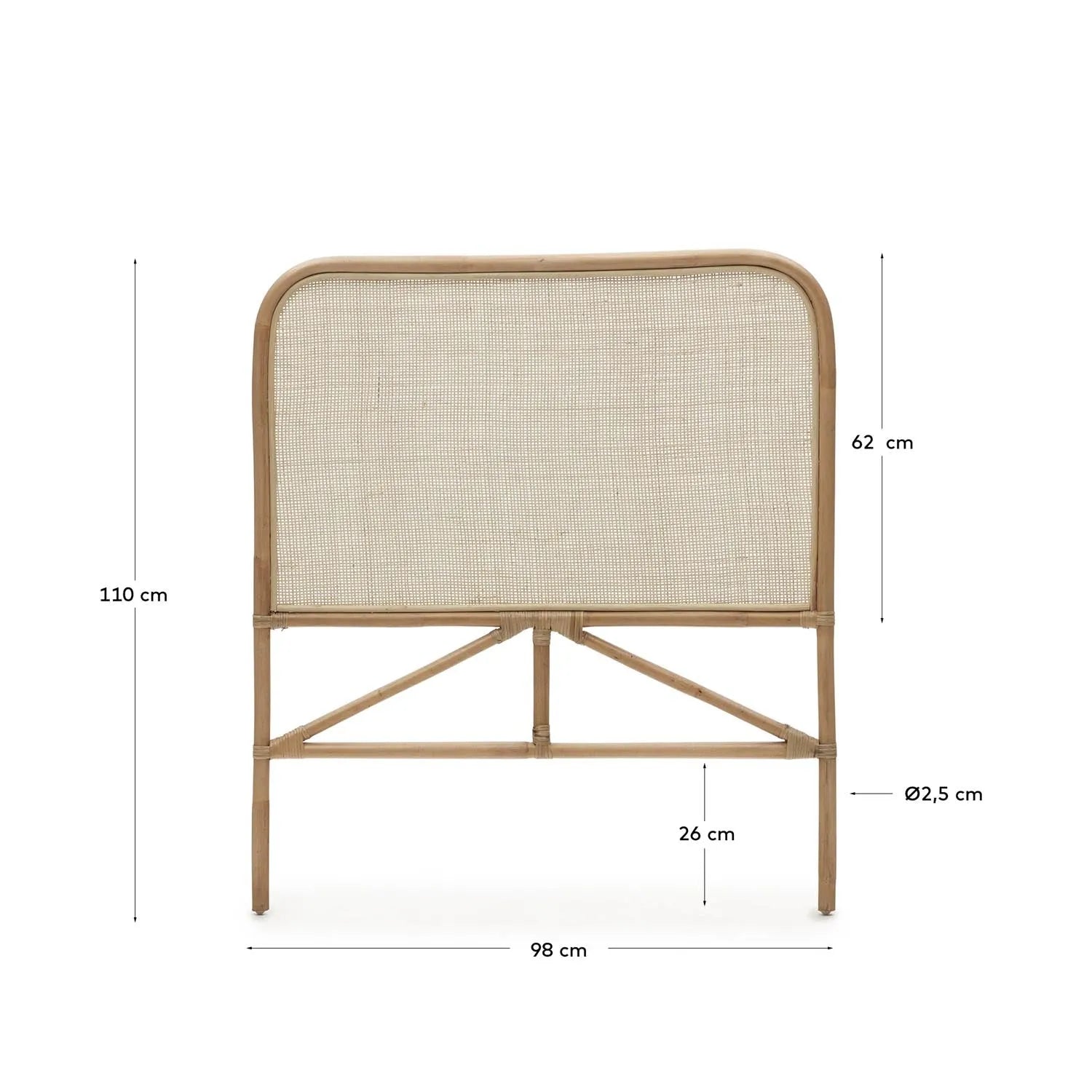 Das Quiterie Kopfteil aus Rattan, 90 cm, vereint natürliche Eleganz und Funktionalität für stilvolle Schlafzimmer.