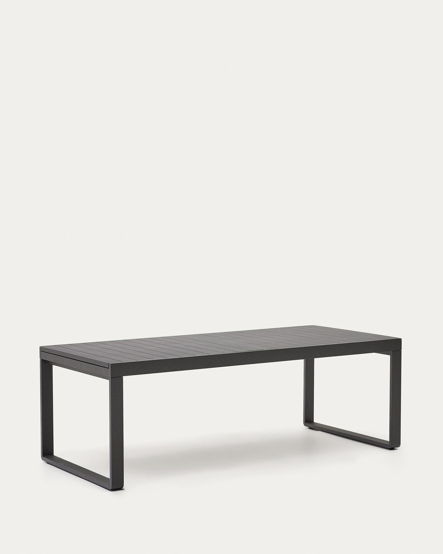 Galdana Aluminium-Gartentisch, ausziehbar, mit dunkelgrauem Finish, 220 (340) x 100 cm in Schwarz präsentiert im Onlineshop von KAQTU Design AG. Gartentisch ist von Kave Home