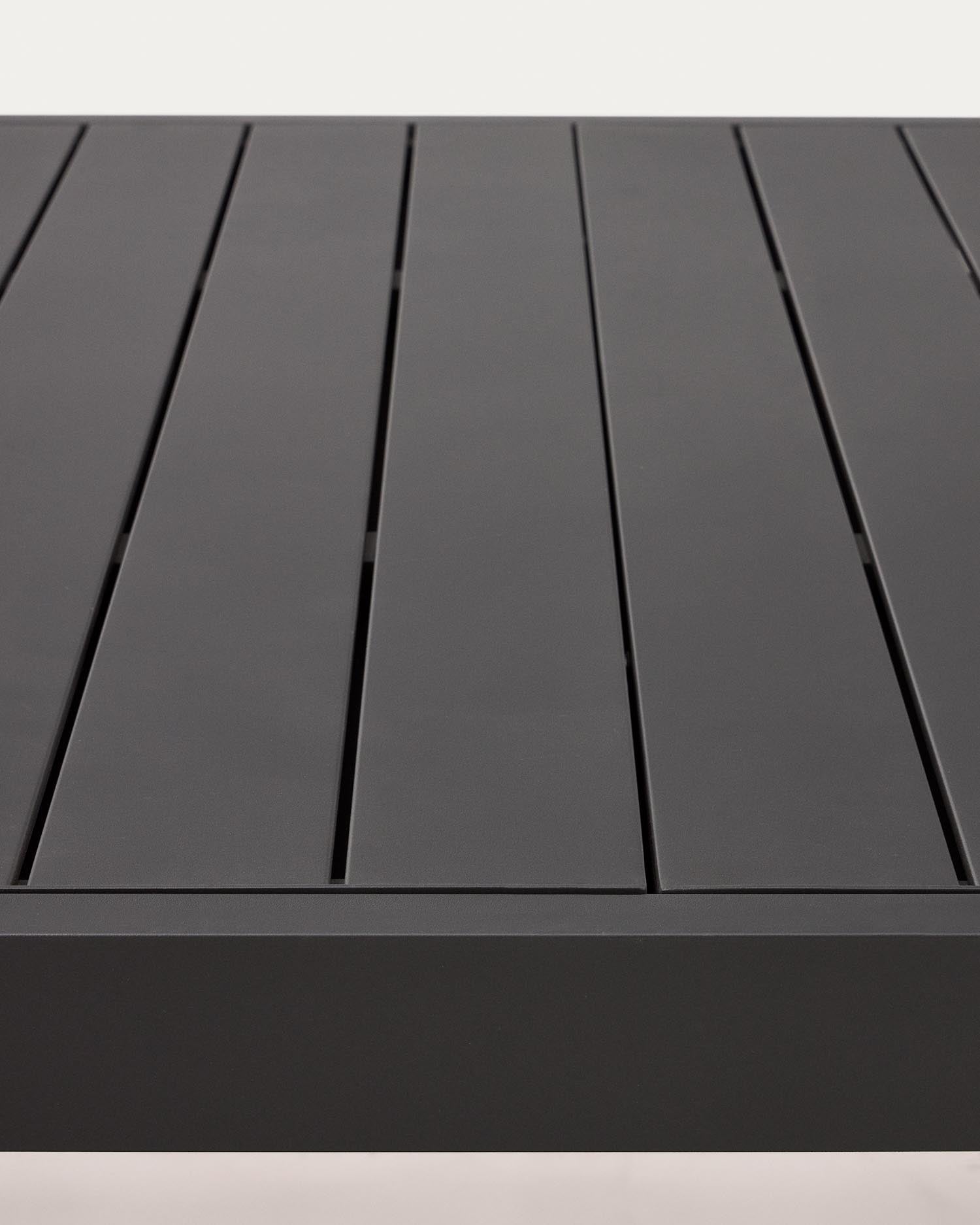 Galdana Aluminium-Gartentisch, ausziehbar, mit dunkelgrauem Finish, 220 (340) x 100 cm in Schwarz präsentiert im Onlineshop von KAQTU Design AG. Gartentisch ist von Kave Home