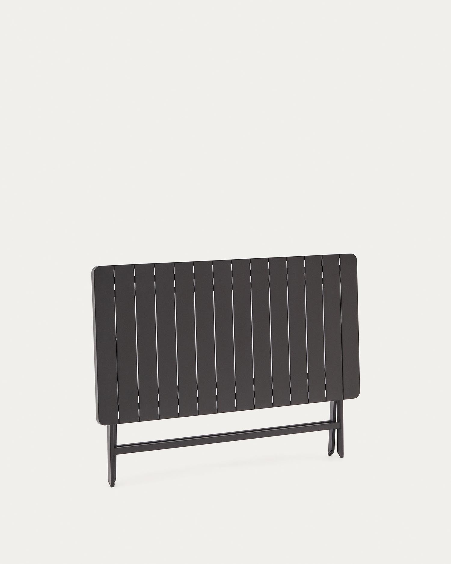 Faltbarer Gartentisch Torreta aus Aluminium mit dunkelgrauem Finish 140 x 70 cm in Graphit präsentiert im Onlineshop von KAQTU Design AG. Gartentisch ist von Kave Home