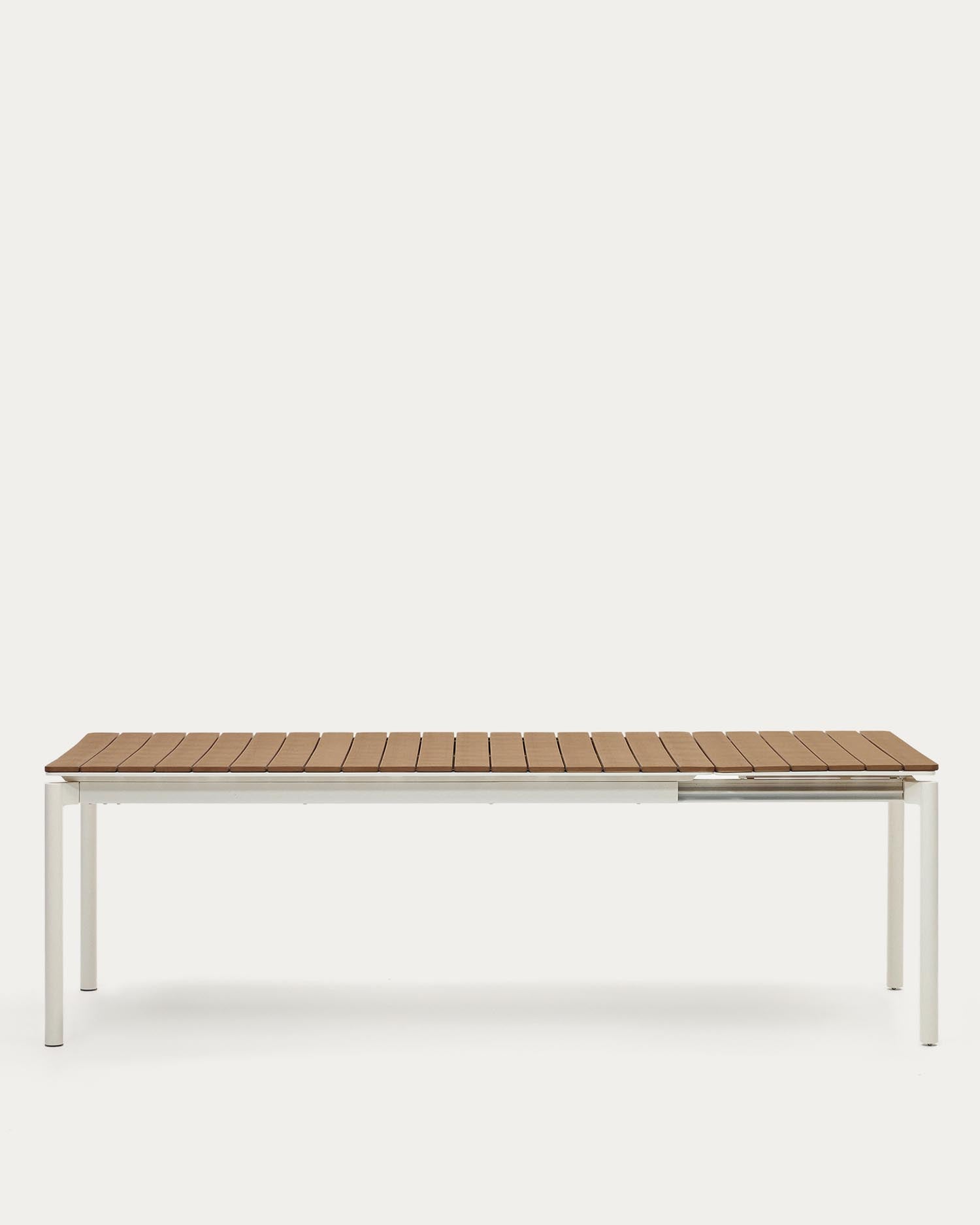 Canyelles Gartenausziehtisch aus Poly-Holz und Aluminium in Mattweiss 180(240) x 100 cm in Weiß präsentiert im Onlineshop von KAQTU Design AG. Gartentisch ist von Kave Home