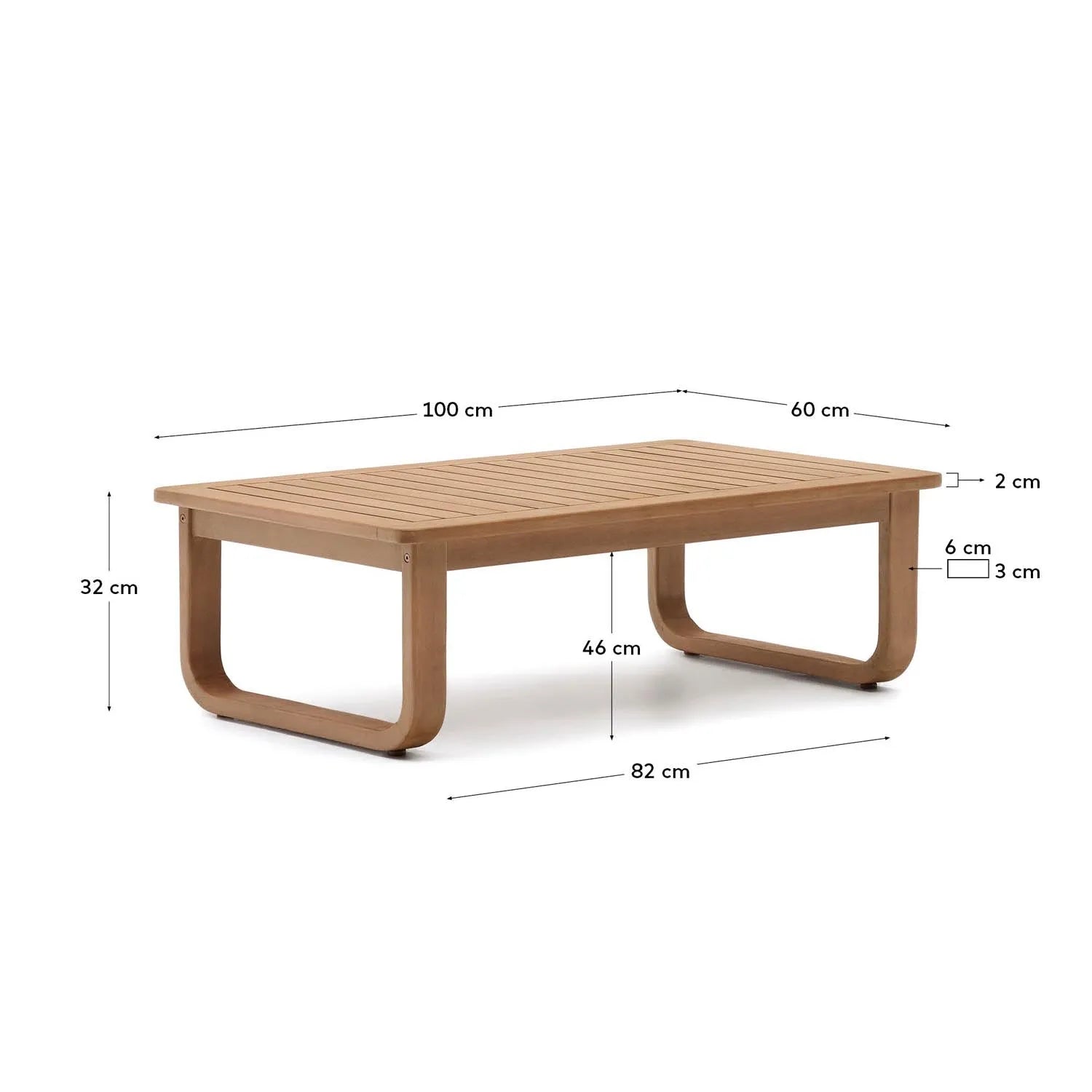 Robuster Sacaleta Outdoor-Tisch aus FSC-zertifiziertem Eukalyptusholz.