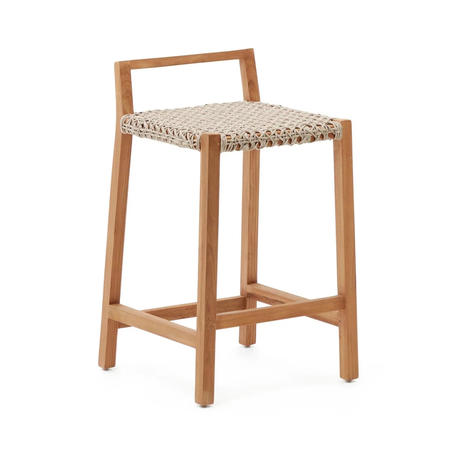 Giverola Hocker aus massivem Teakholz 80 cm in Natur, Beige präsentiert im Onlineshop von KAQTU Design AG. Hocker Outdoor ist von Kave Home