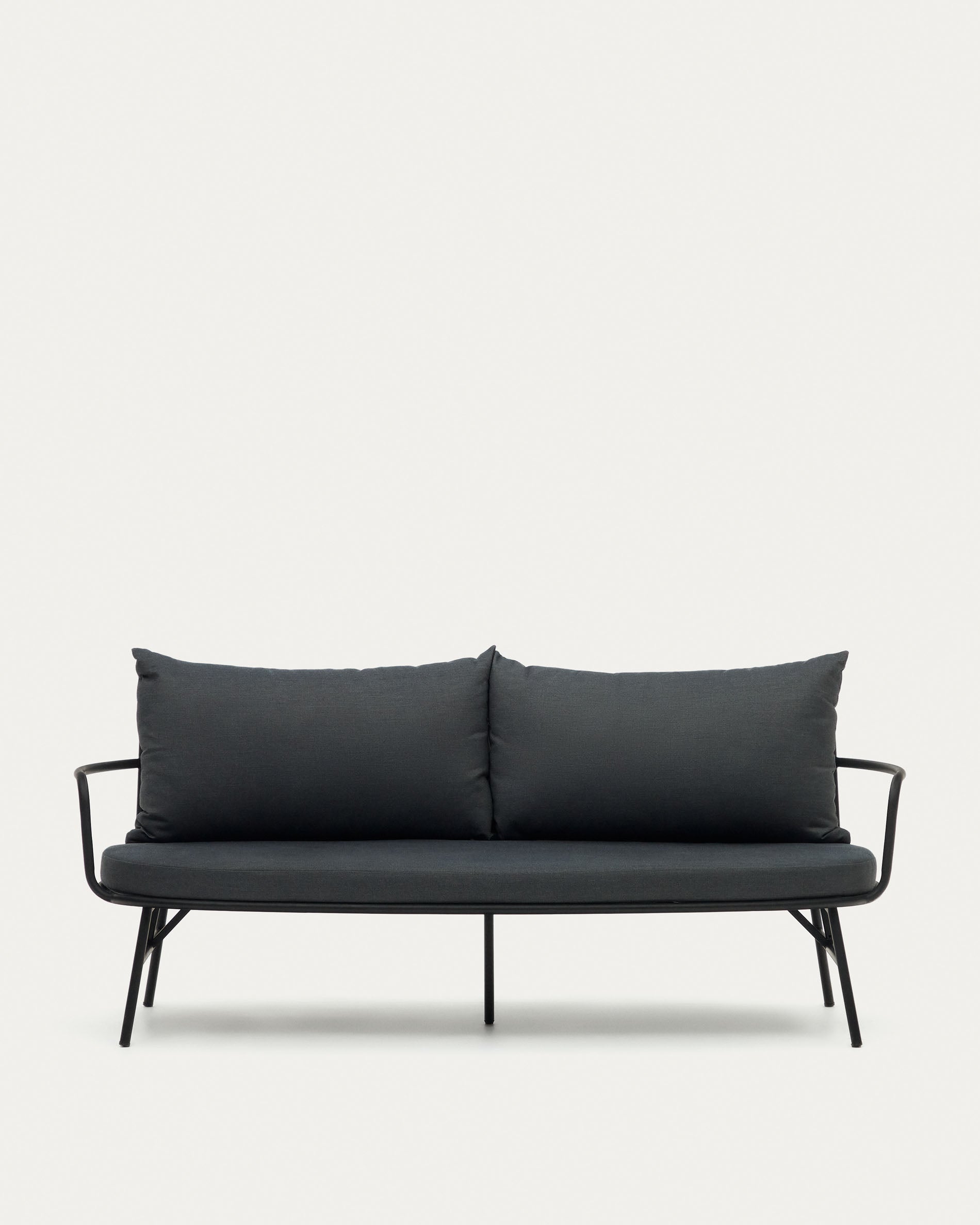 Bramant 2-Sitzer-Sofa aus Stahl mit schwarzem Finish 175,5 cm in Schwarz präsentiert im Onlineshop von KAQTU Design AG. Lounge Sofa ist von Kave Home