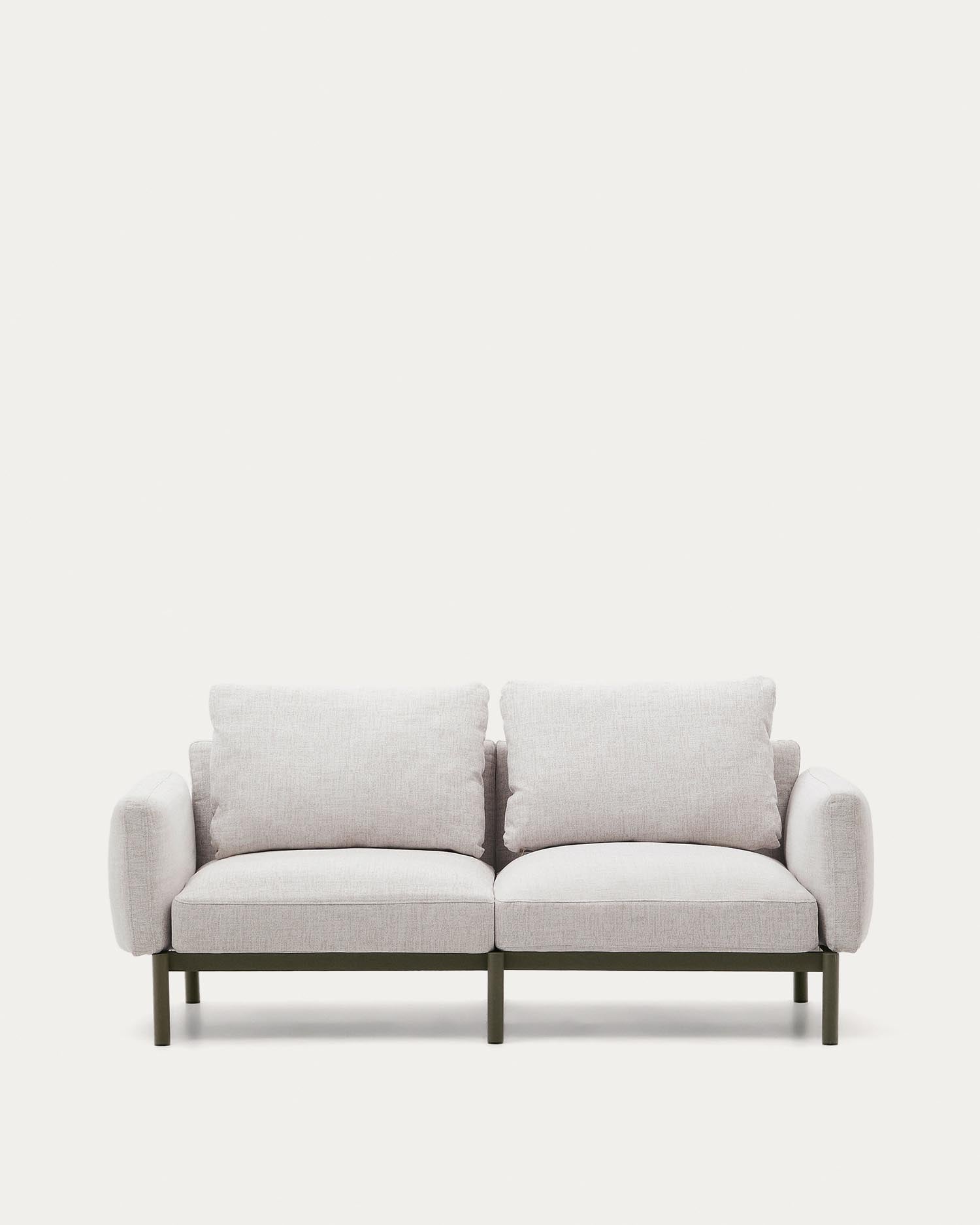 Modulares 2-Sitzer-Sofa für den Außenbereich Sorells aus Aluminium in grüner Ausführung 17 in Beige präsentiert im Onlineshop von KAQTU Design AG. Lounge Sofa ist von Kave Home