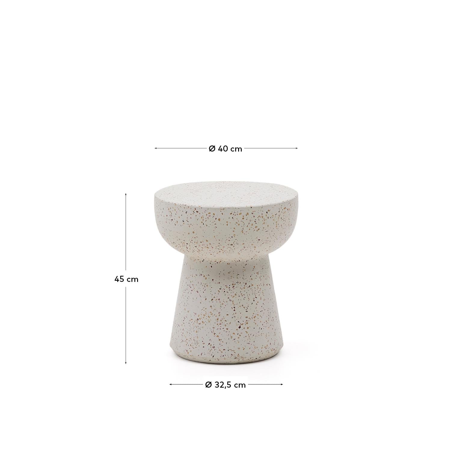 Pada Beistelltisch weißer Terrazzo Ø 40 cm in Weiß, Beige präsentiert im Onlineshop von KAQTU Design AG. Beistelltisch ist von Kave Home