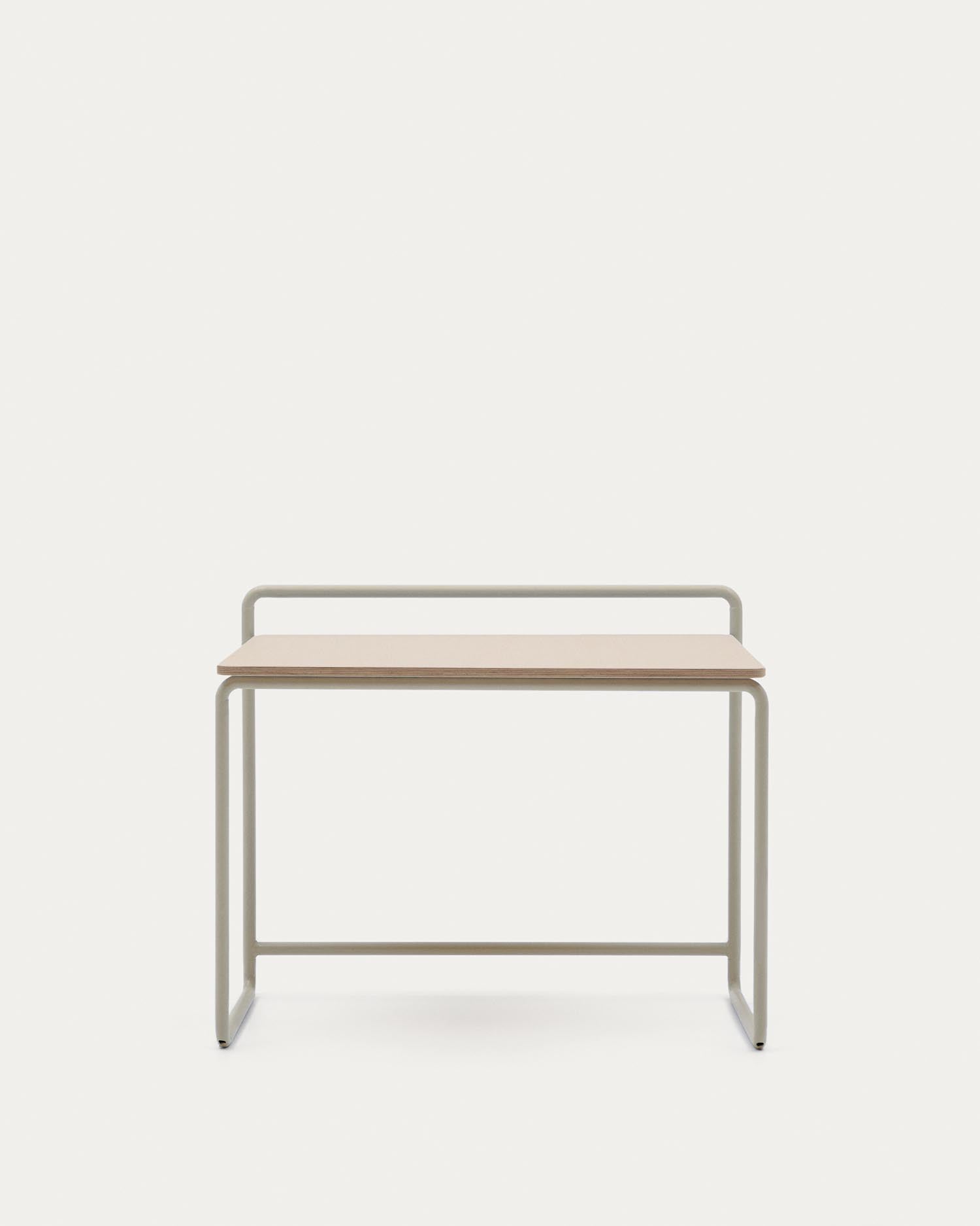 Schreibtisch Tinn aus Eschenfurnier und beigefarbener Metallstruktur 82 x 45 cm in Beige präsentiert im Onlineshop von KAQTU Design AG. Schreibtisch ist von Kave Home