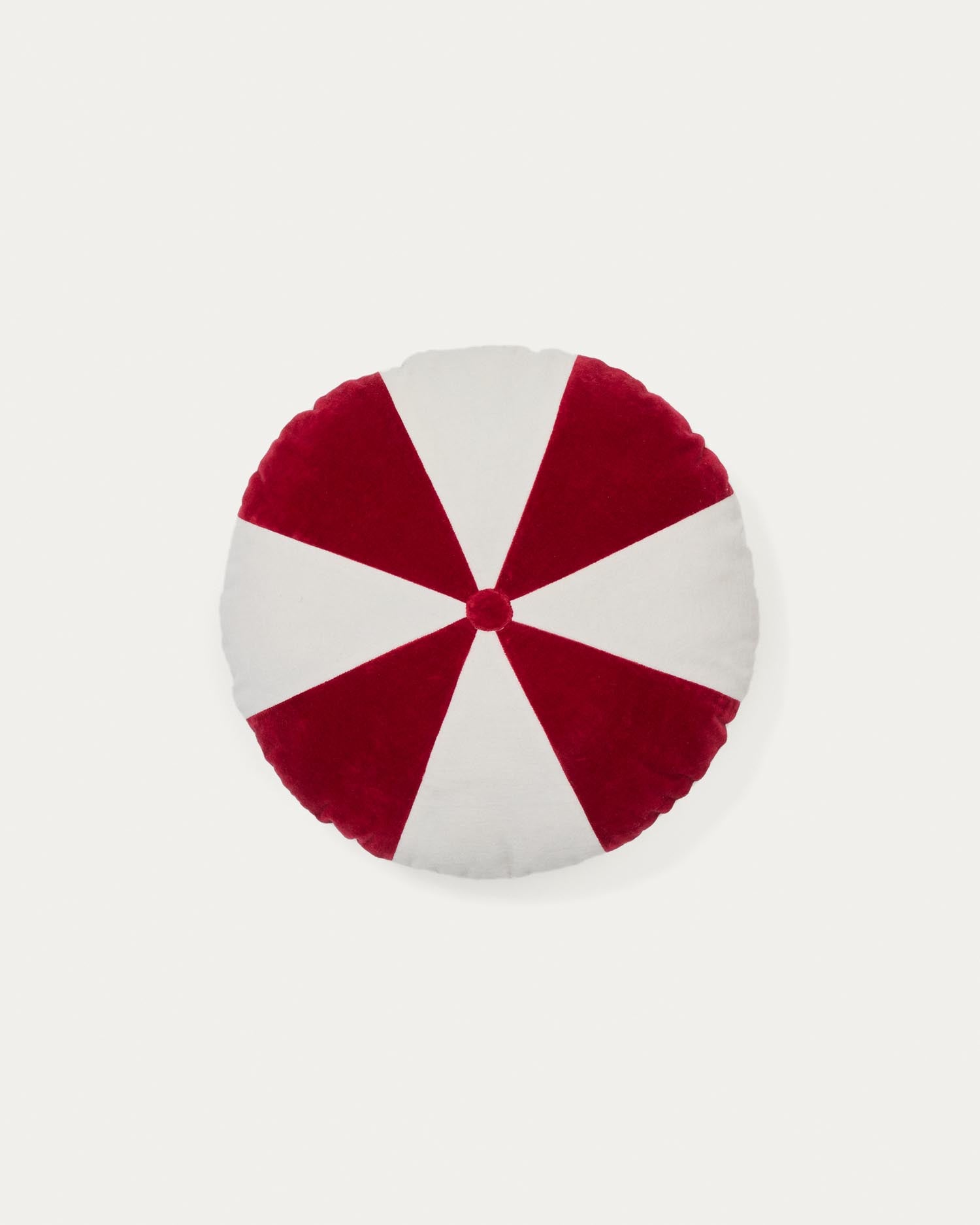 Rundes Kissen Odet aus Baumwolle weiss und rot Ø 45 cm in Rot präsentiert im Onlineshop von KAQTU Design AG. Deko Kissen ist von Kave Home