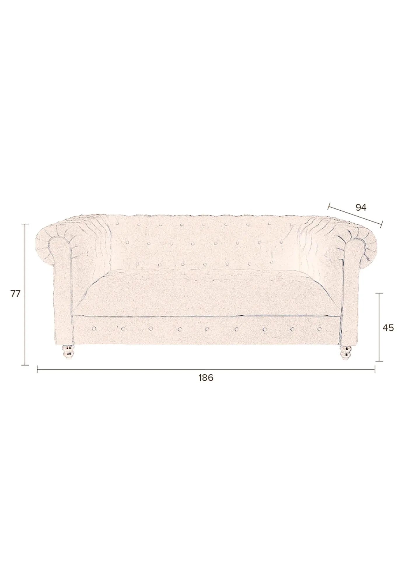 Sofa CHESTER VELVET - KAQTU Design