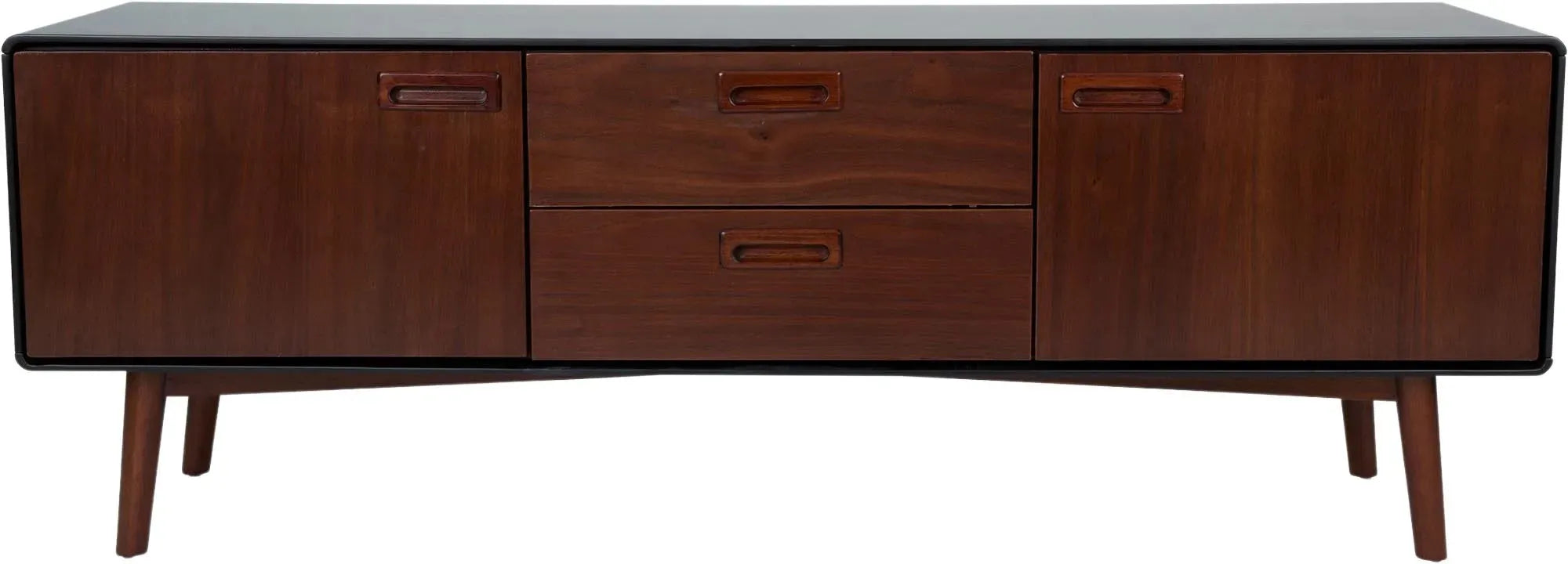 Modernes Sideboard Juju Low: Vielseitig, robust, 150x40x53cm, ideal für Geschirr & Bücher. Minimalistisches Design.