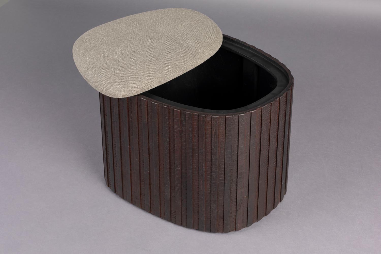 Sitzpouf mit Stauraum Bay Low in Brown präsentiert im Onlineshop von KAQTU Design AG. Pouf ist von Dutchbone