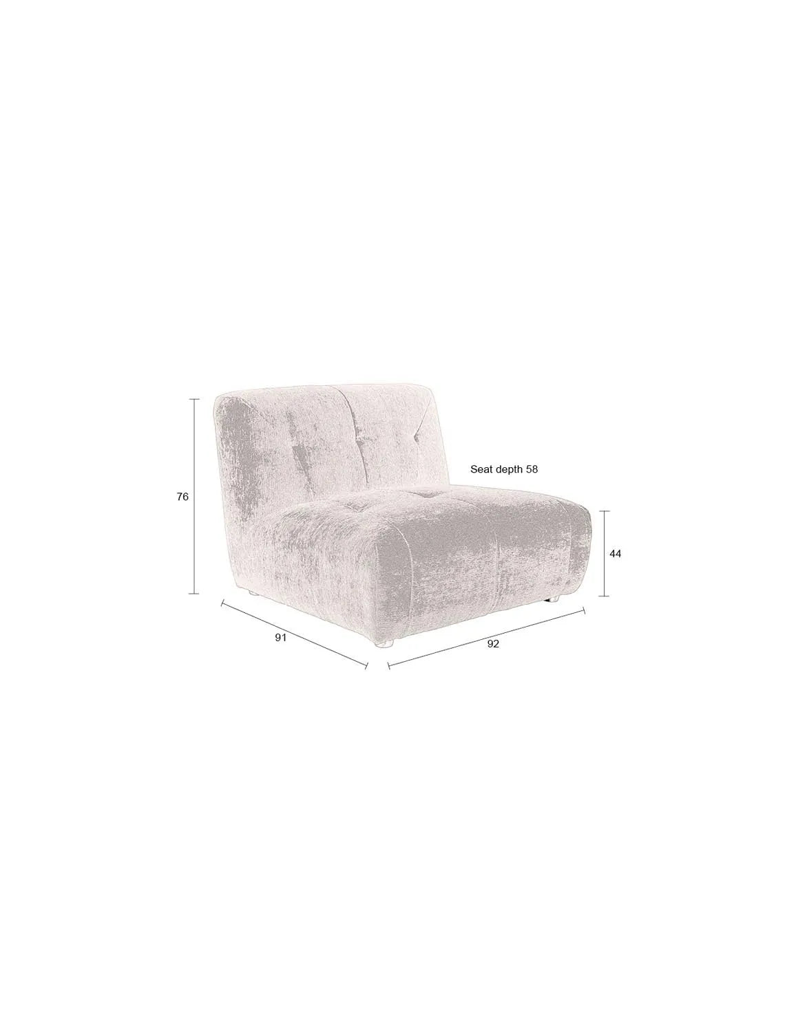 Sofa Giada 1-Sitzer Pflaume in Brown präsentiert im Onlineshop von KAQTU Design AG. Modulares Sofa ist von Dutchbone