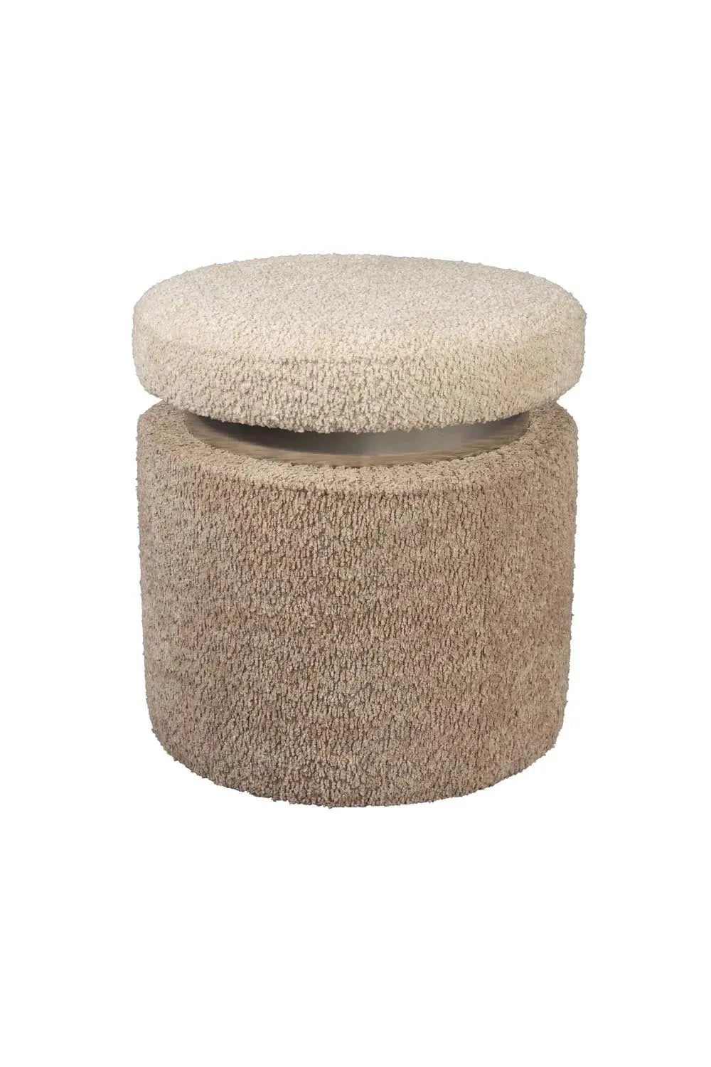 Hocker Sen: Eleganter Pouf aus Kiefernholz, vielseitig und komfortabel für jeden Raum.