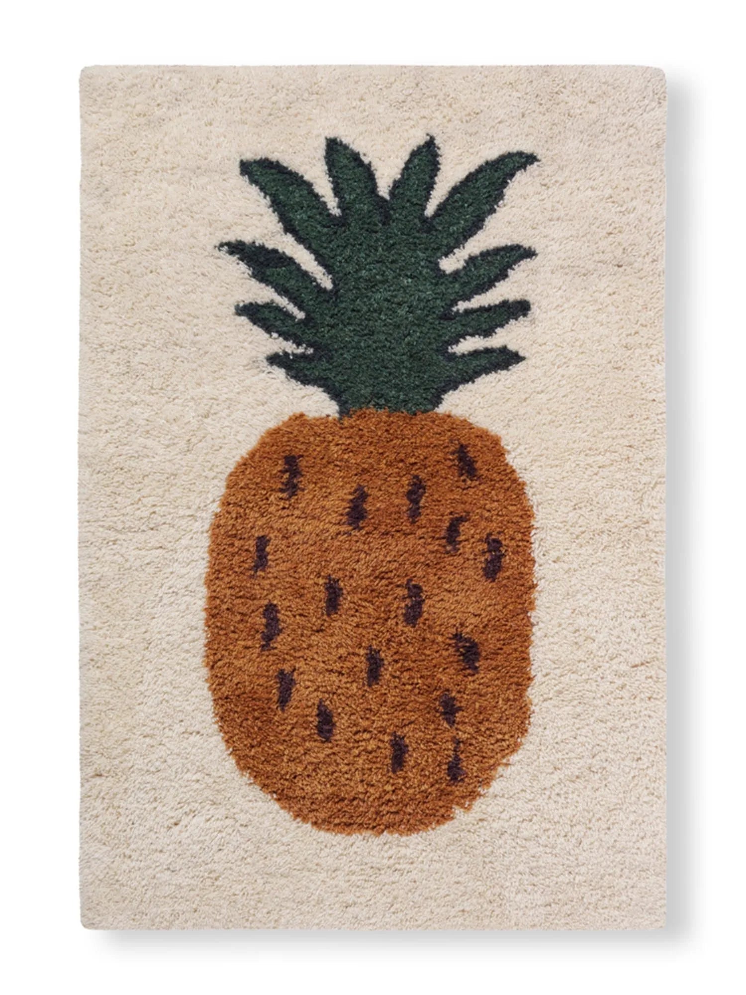 Exotischer Ananas-Teppich aus Bio-Baumwolle von Ferm Living.