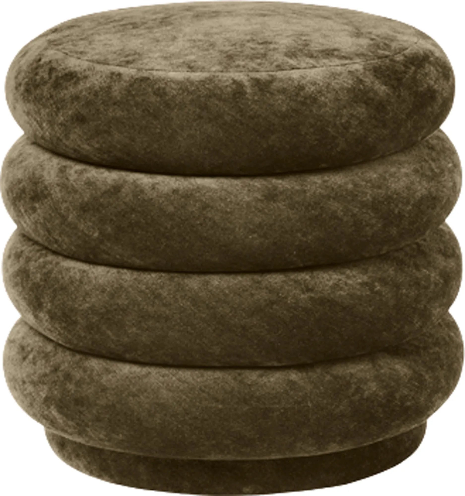 Eleganter Ferm Living Pouf: Rund, samtig und stilvoll designt.